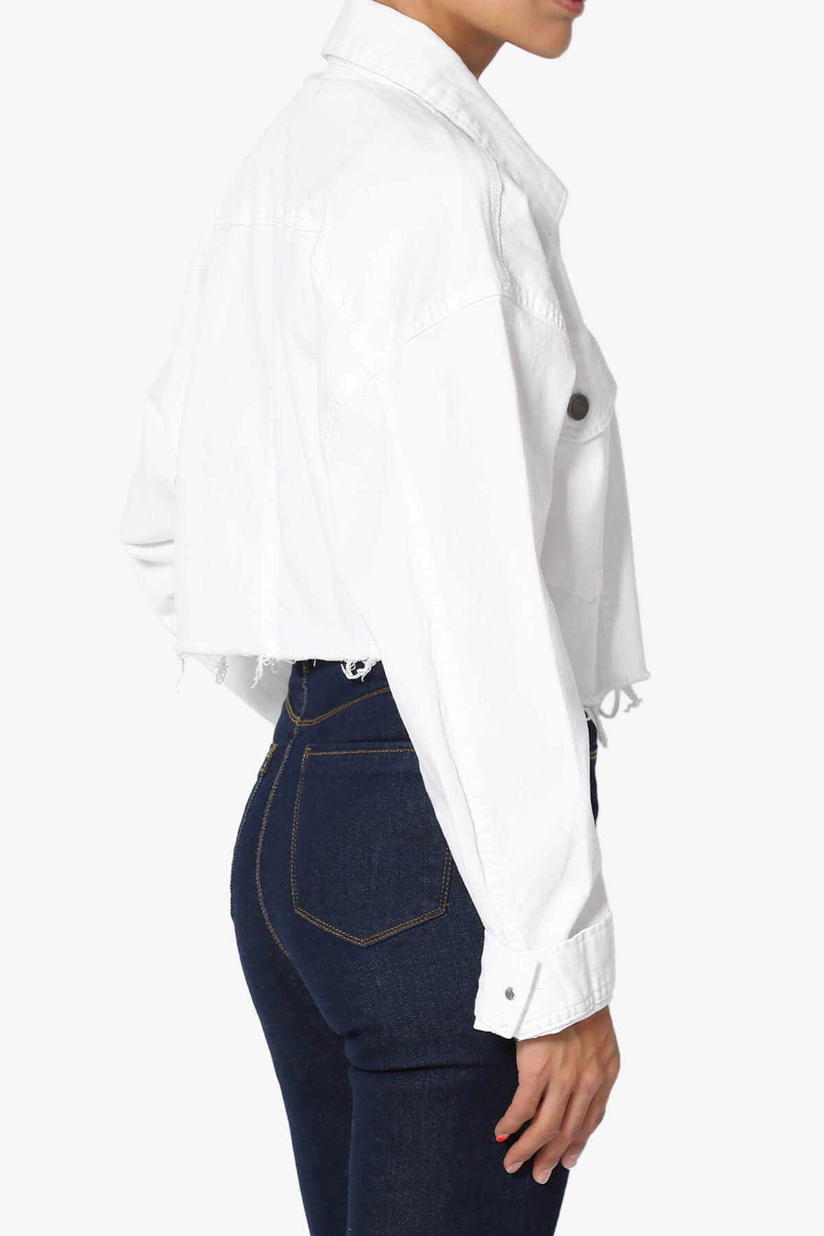 Addiy Oversized Cropped Denim Jacket WHITE_4