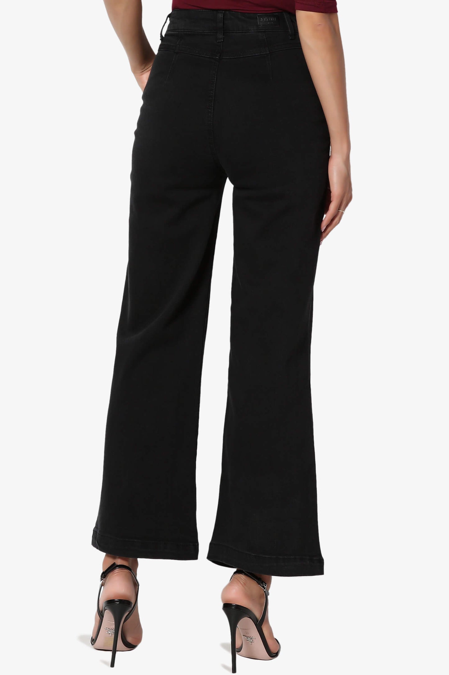 Nellie High Waist Crop Culotte Jeans BLACK_2