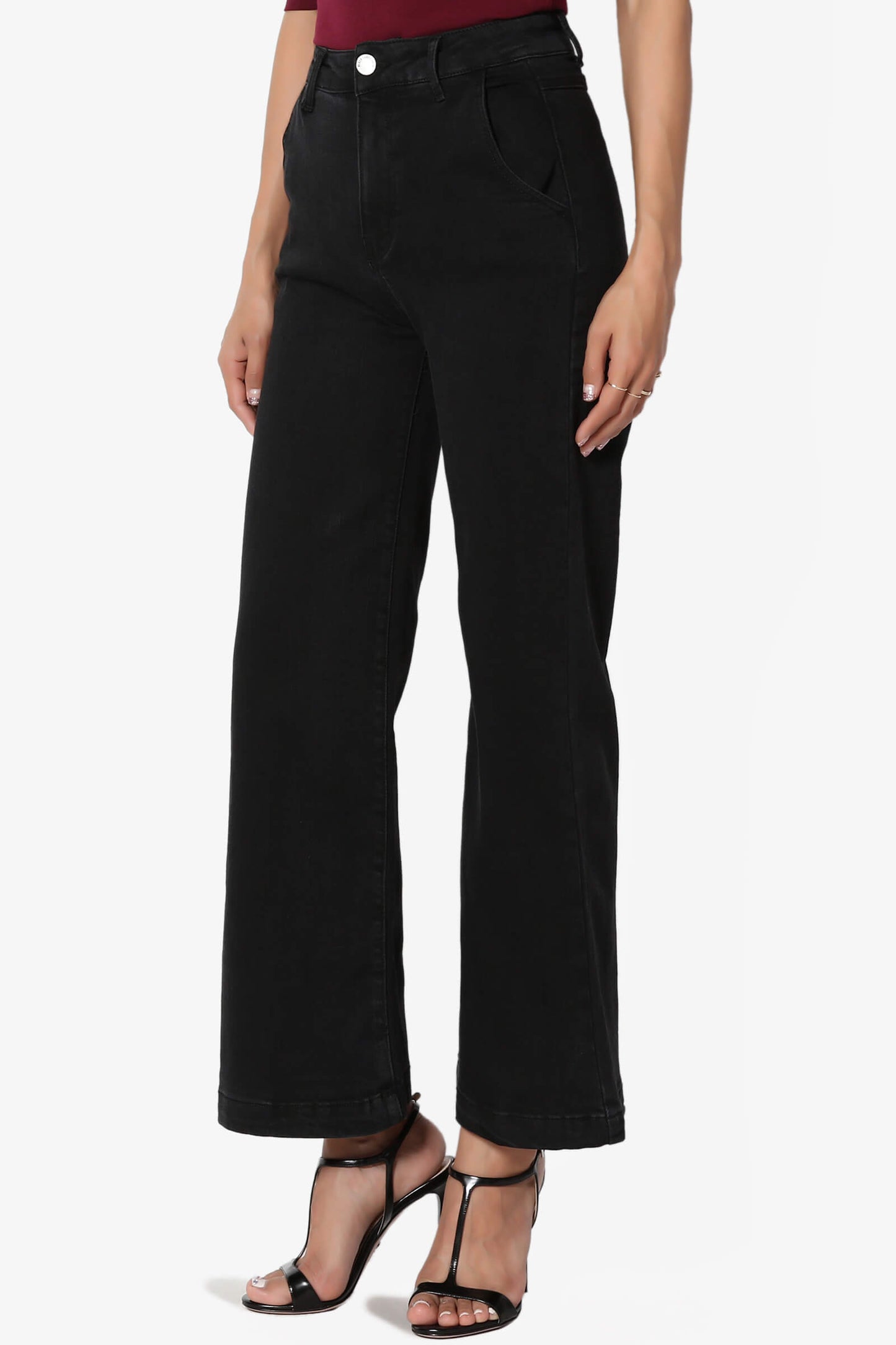 Nellie High Waist Crop Culotte Jeans BLACK_3