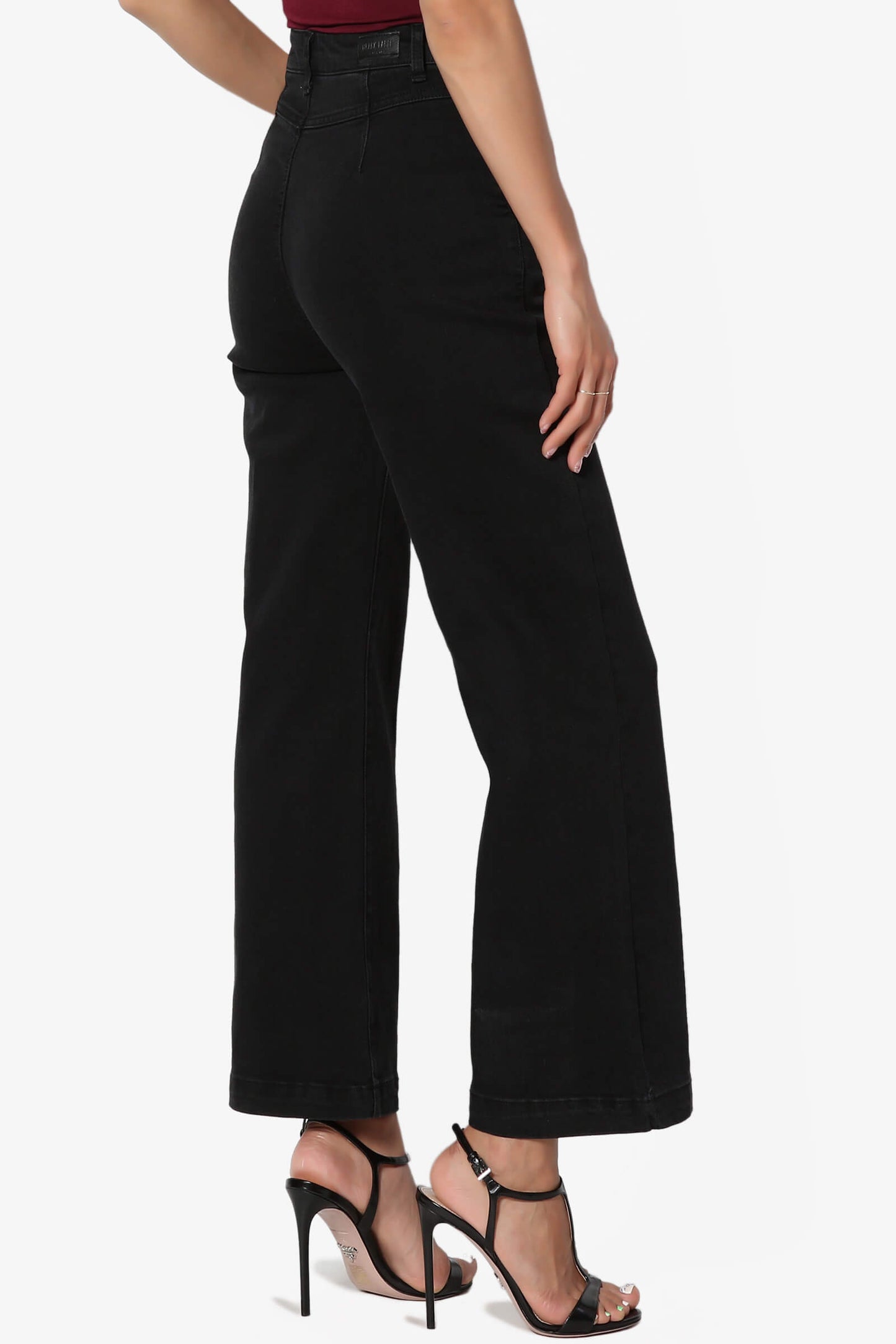 Nellie High Waist Crop Culotte Jeans BLACK_4