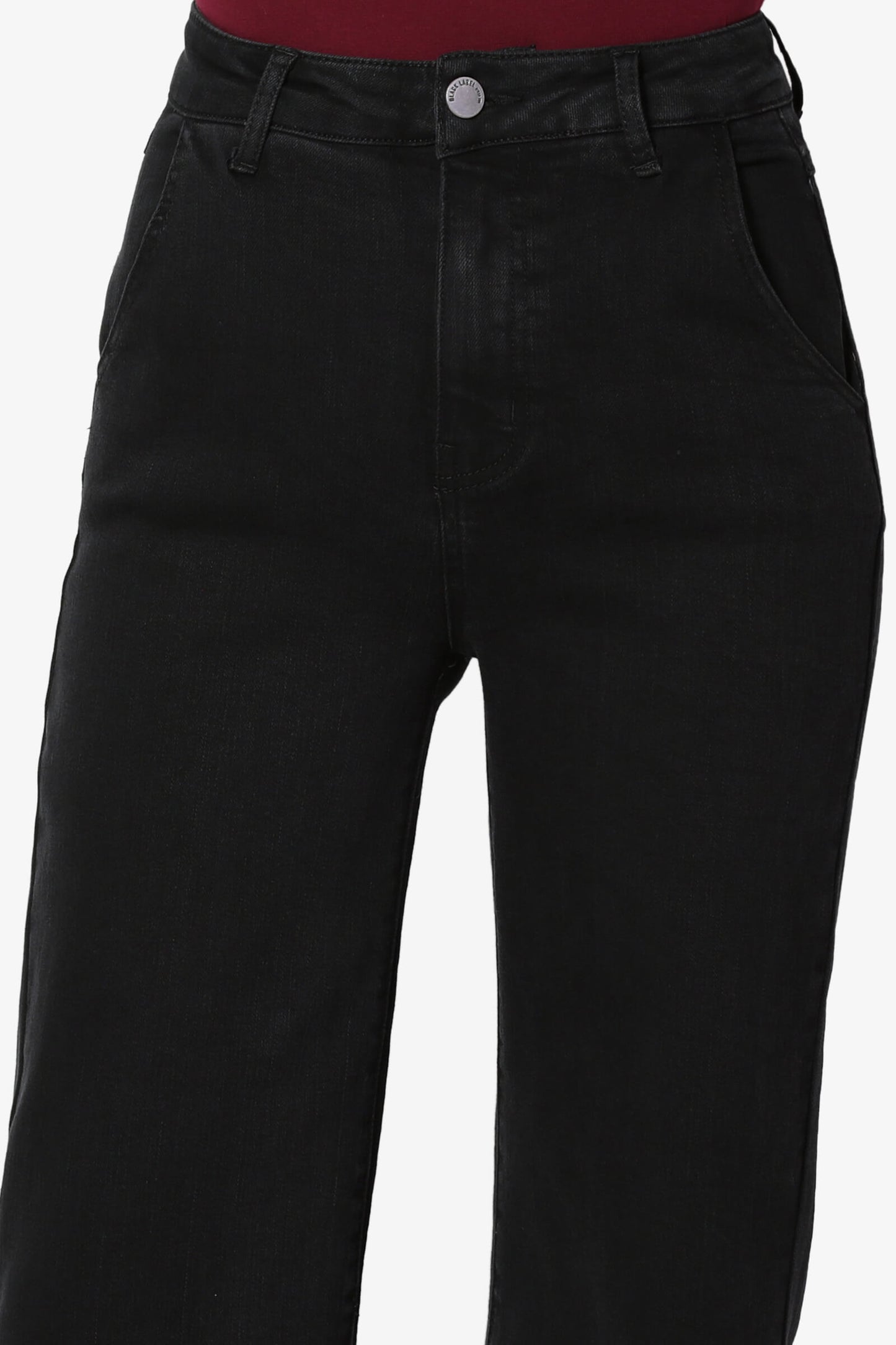 Nellie High Waist Crop Culotte Jeans BLACK_5