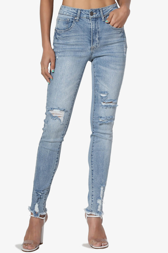 Rosalind Mid Rise Distressed Skinny Jeans