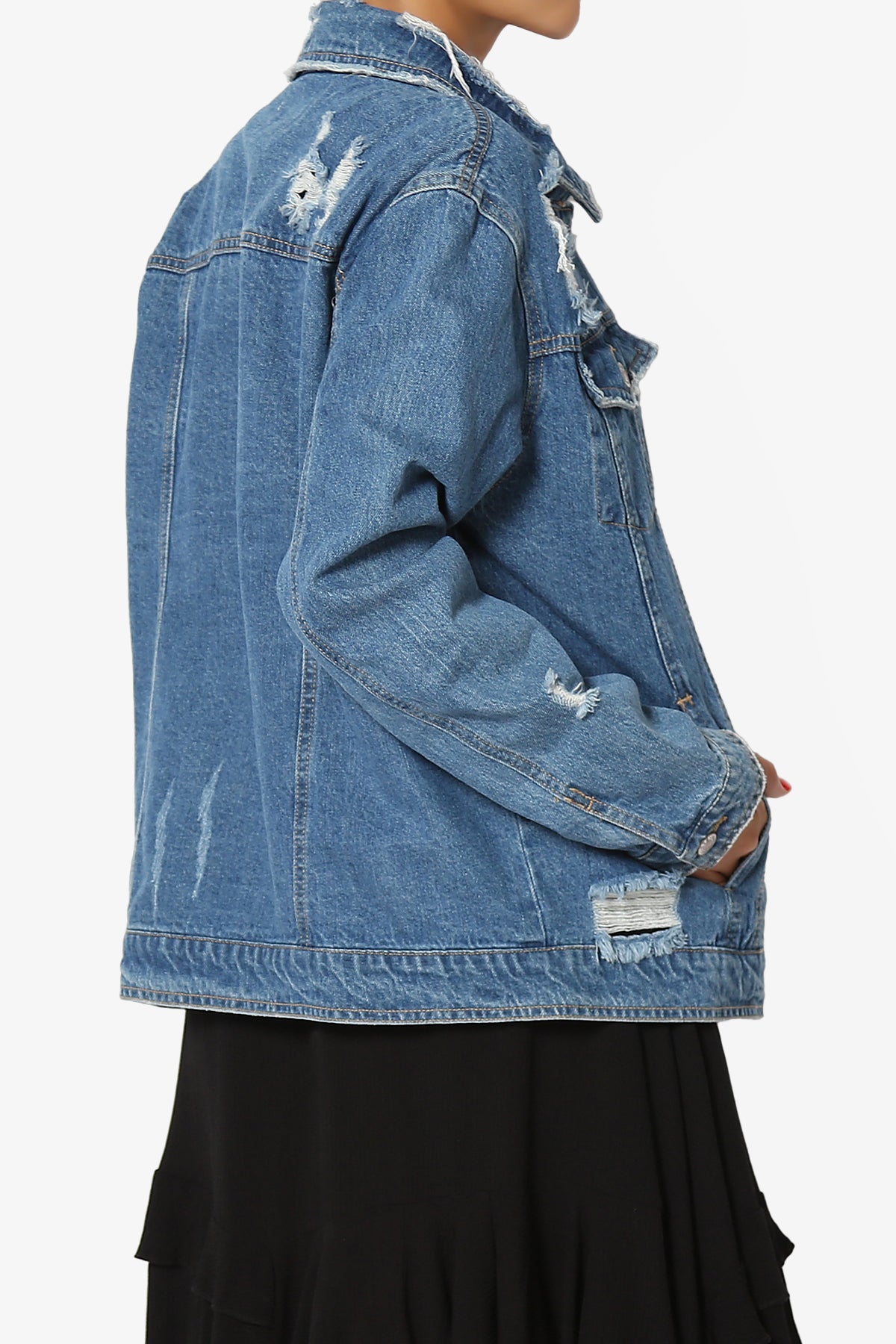 Zorya Distressed Boyfriend Denim Jacket