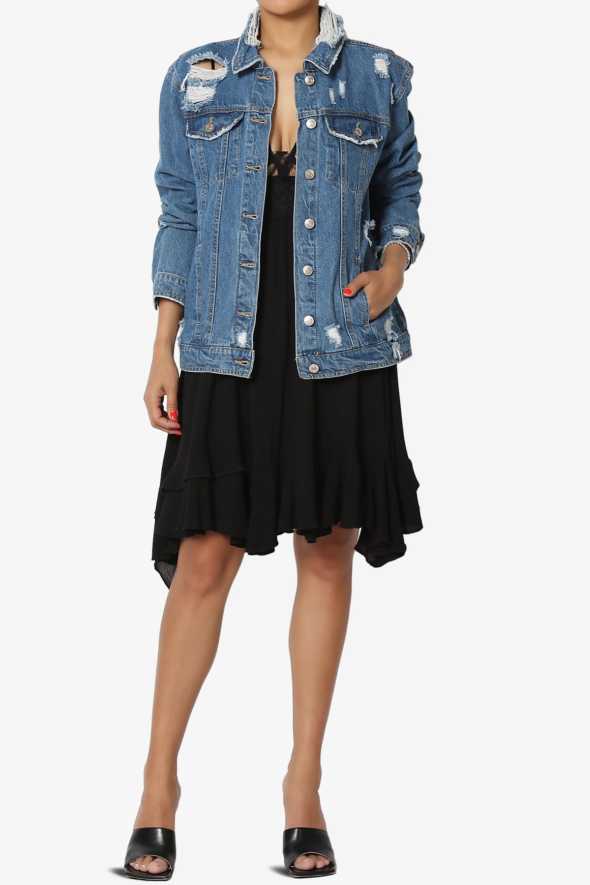 Zorya Distressed Boyfriend Denim Jacket
