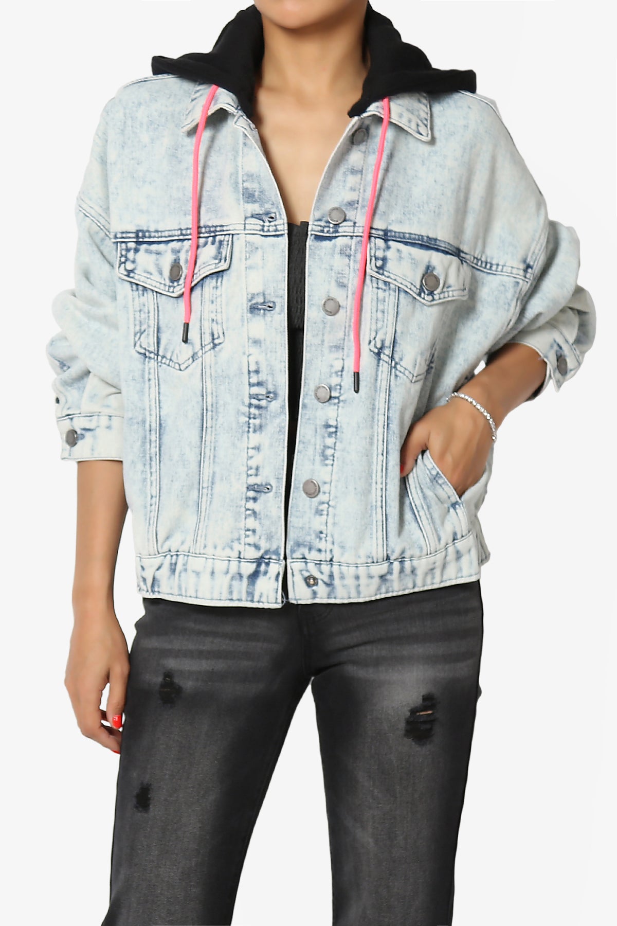 Agata Hooded Bomber Denim Jacket