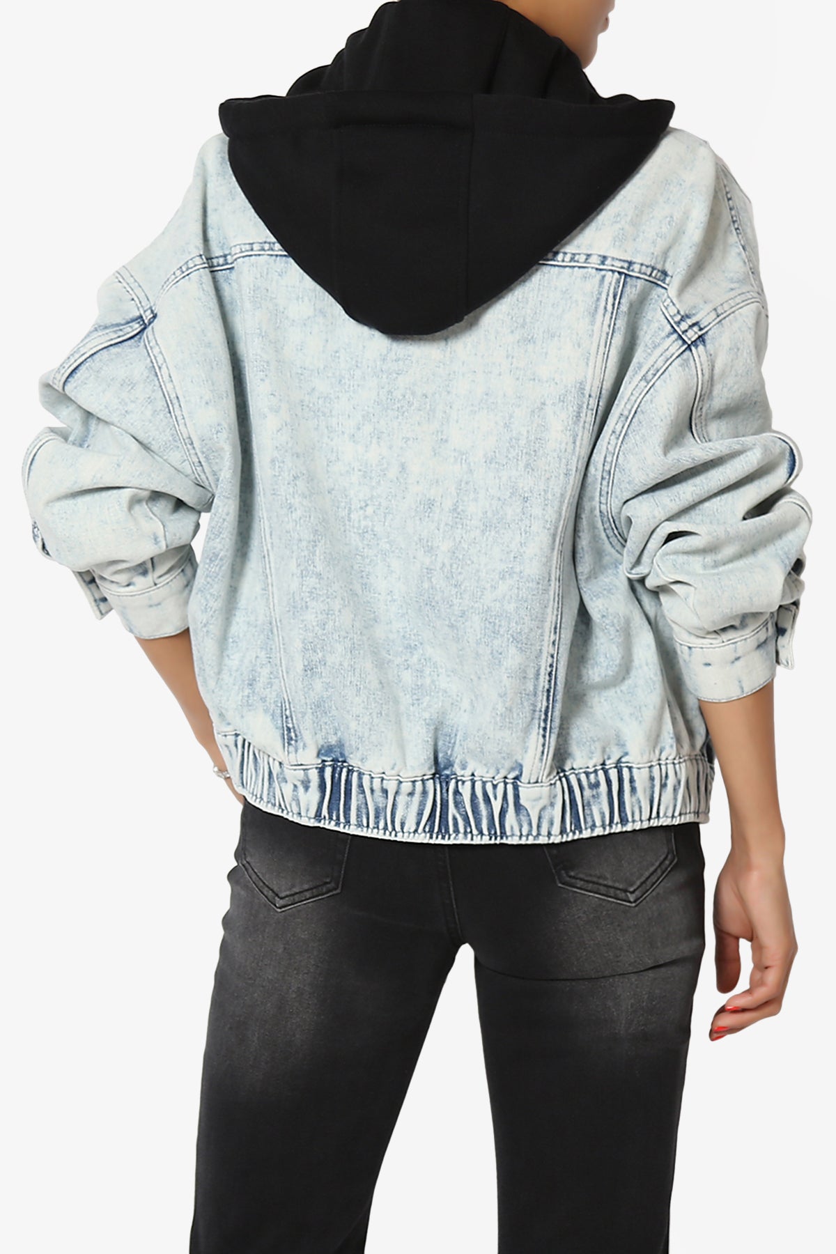 Agata Hooded Bomber Denim Jacket
