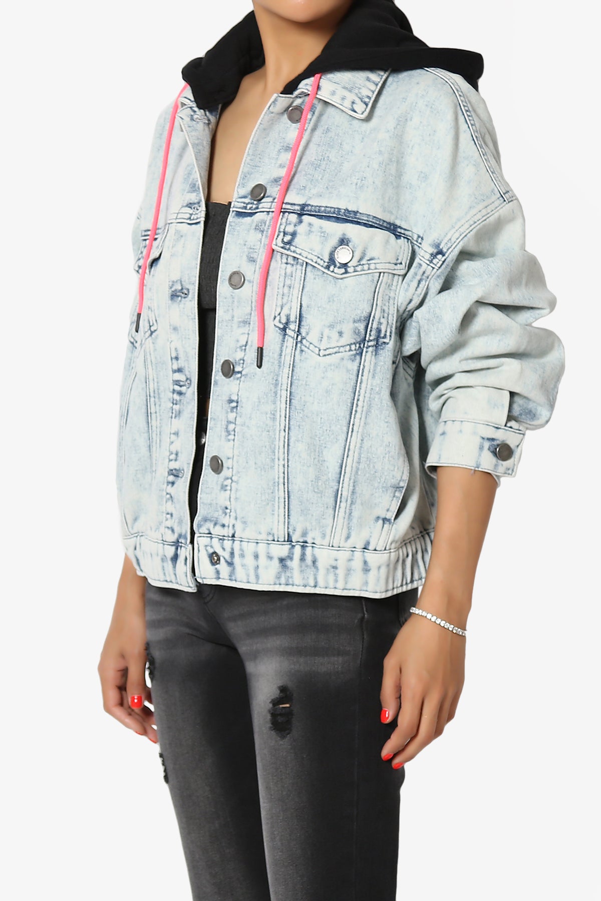 Agata Hooded Bomber Denim Jacket