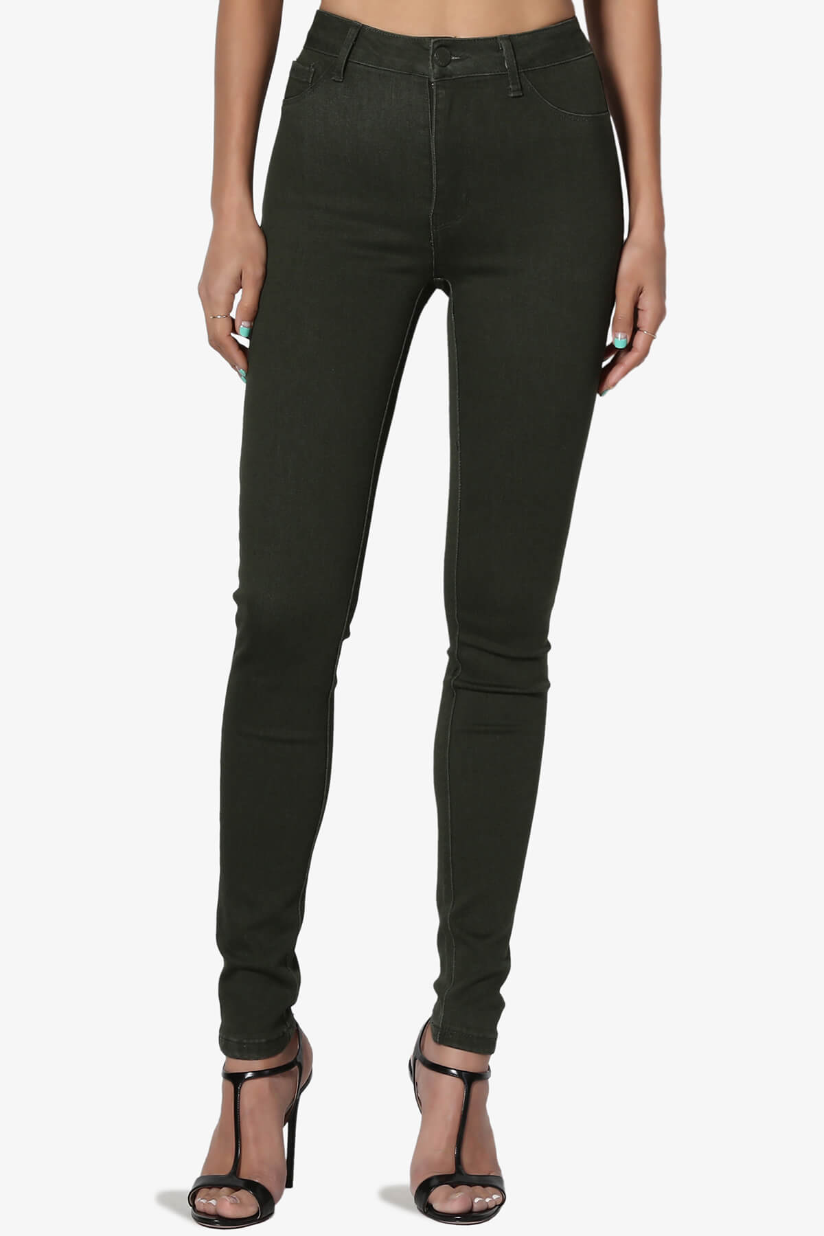 Doris High Rise Skinny Jeans OLIVE_1