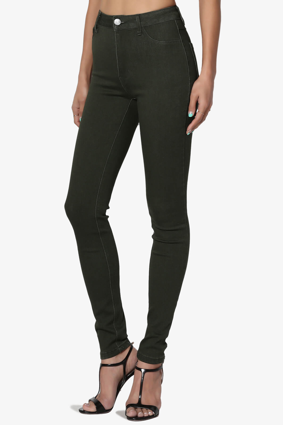 Doris High Rise Skinny Jeans OLIVE_3