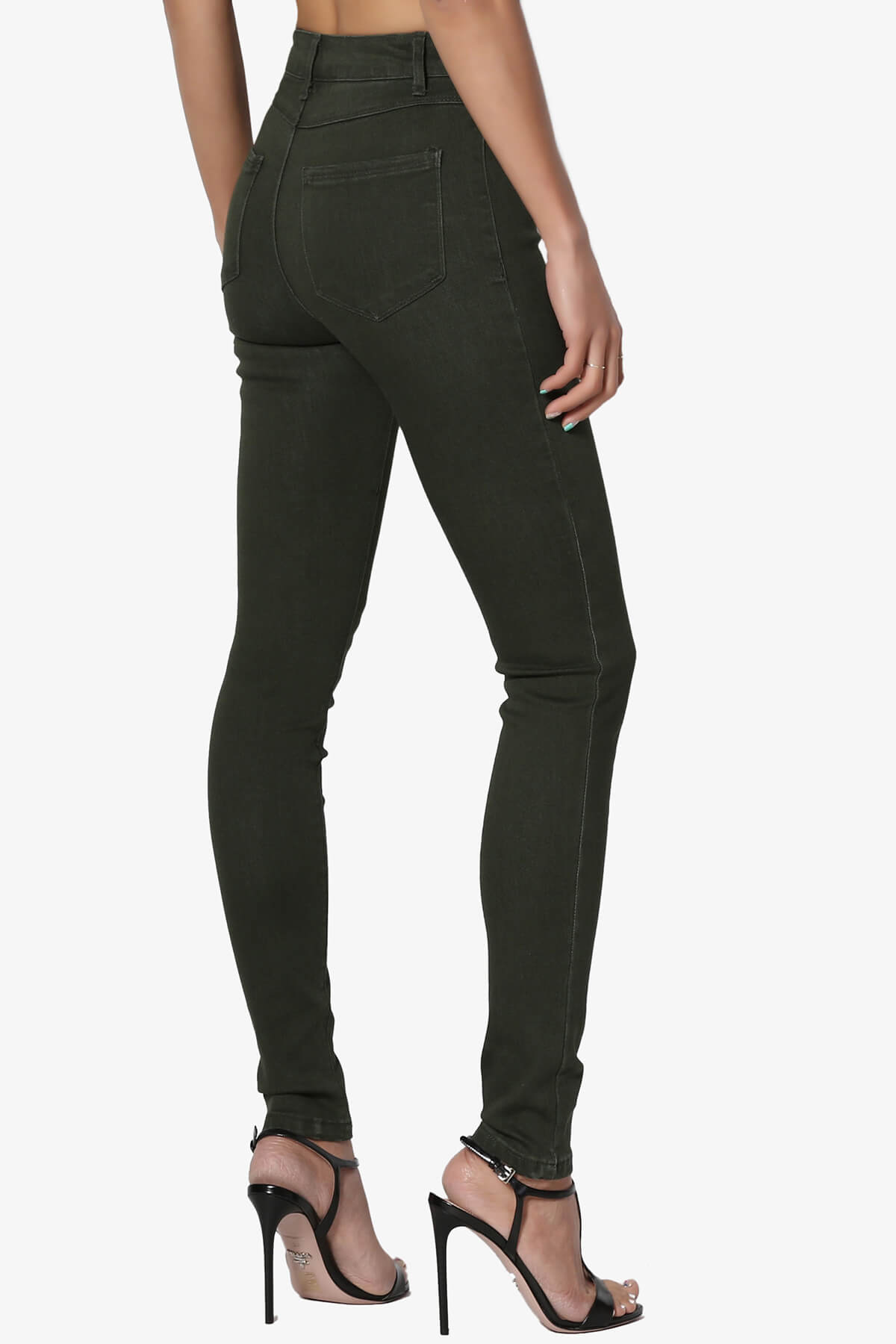 Doris High Rise Skinny Jeans OLIVE_4