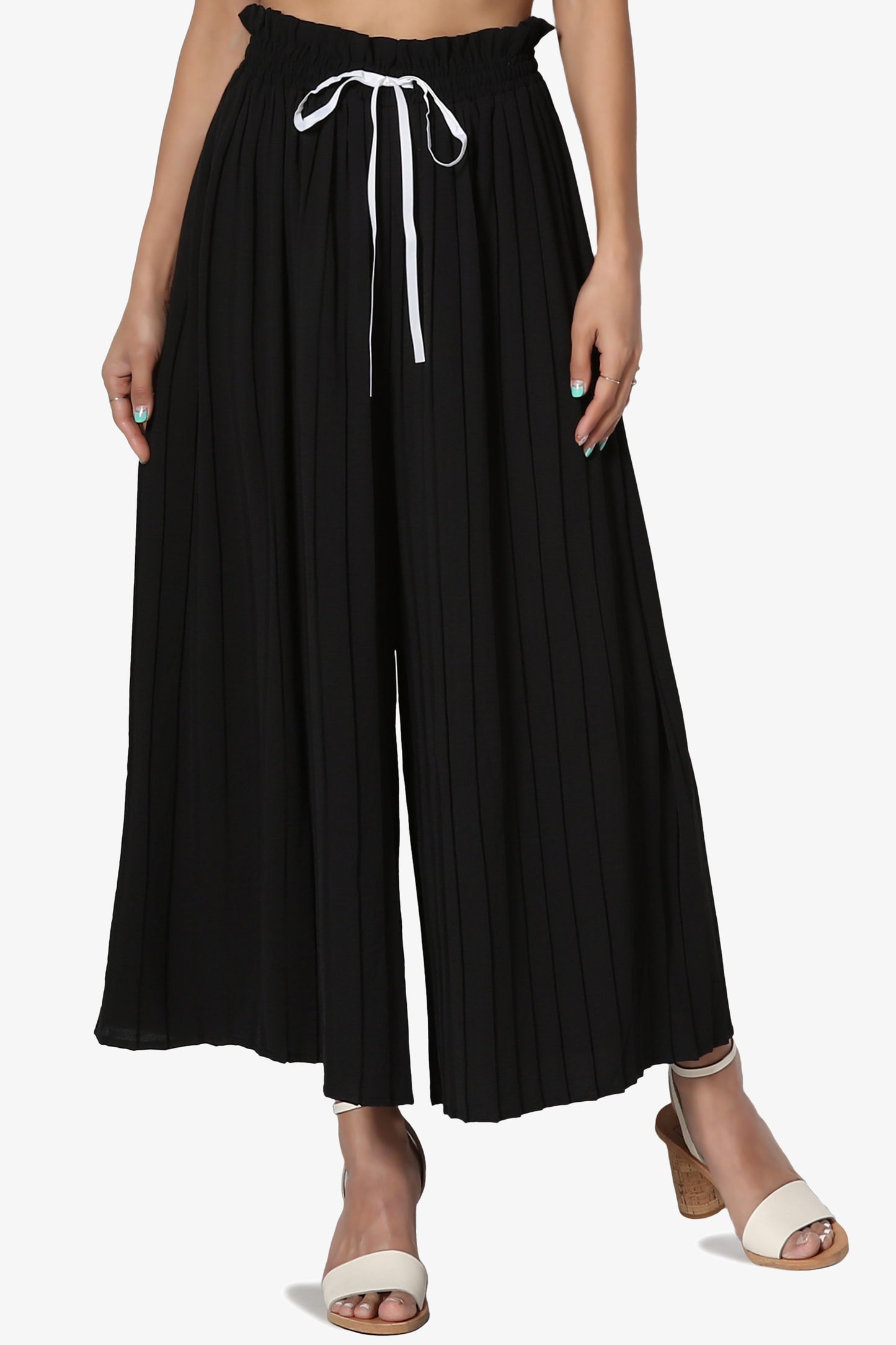 Stecia Cropped Pleated Trousers - TheMogan