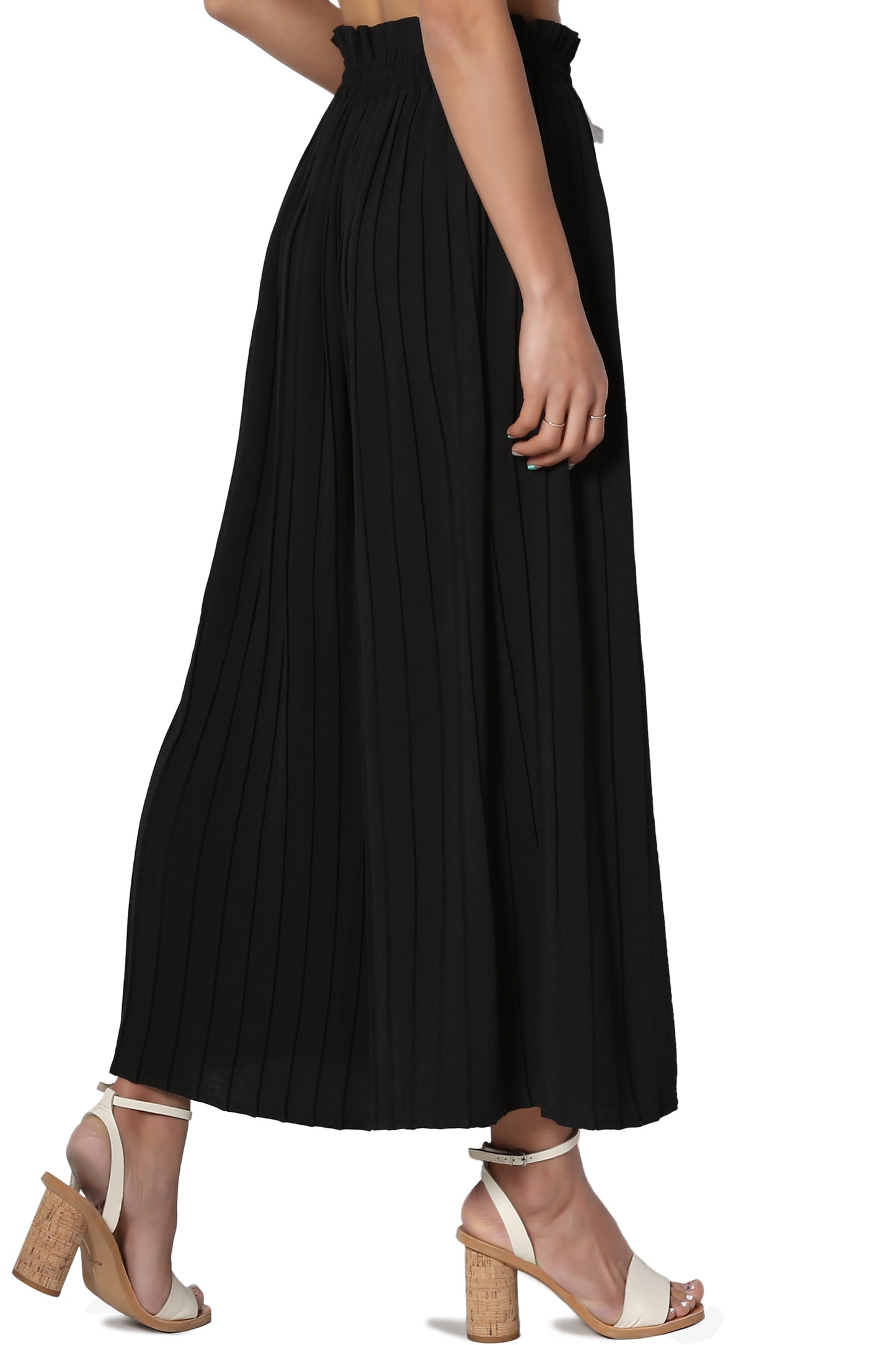 Stecia Cropped Pleated Trousers - TheMogan