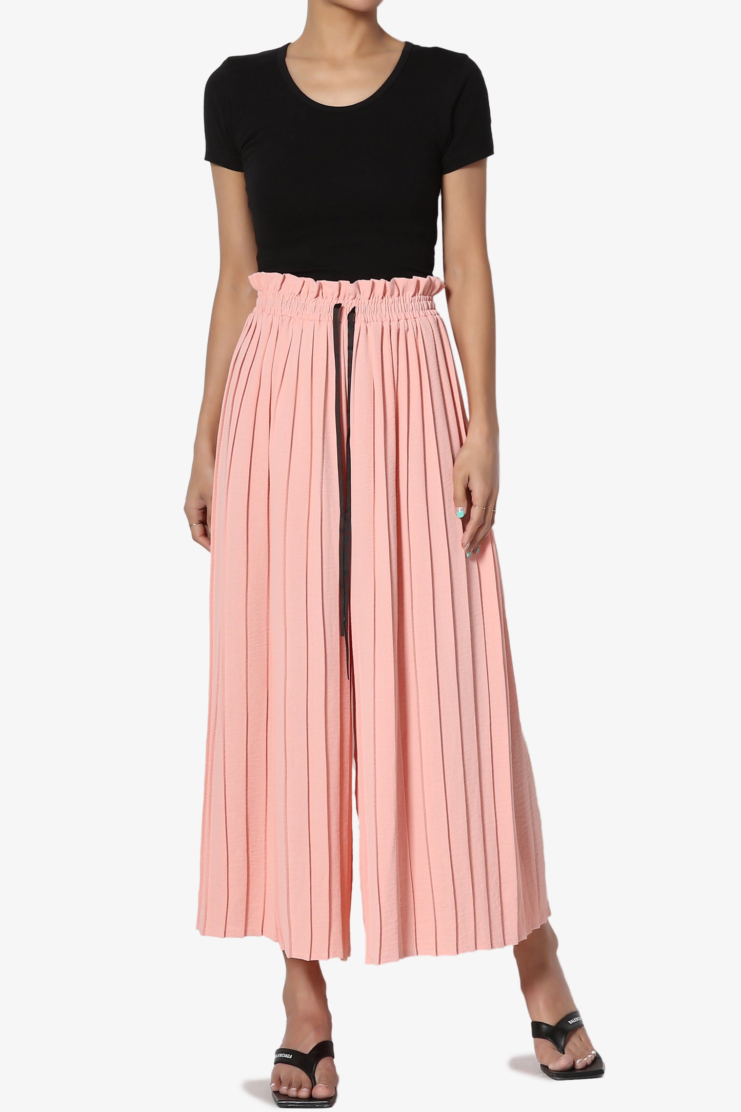 Stecia Cropped Pleated Trousers - TheMogan