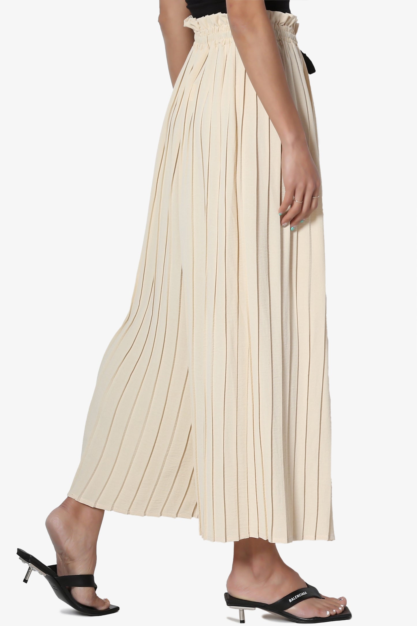 Stecia Cropped Pleated Trousers - TheMogan