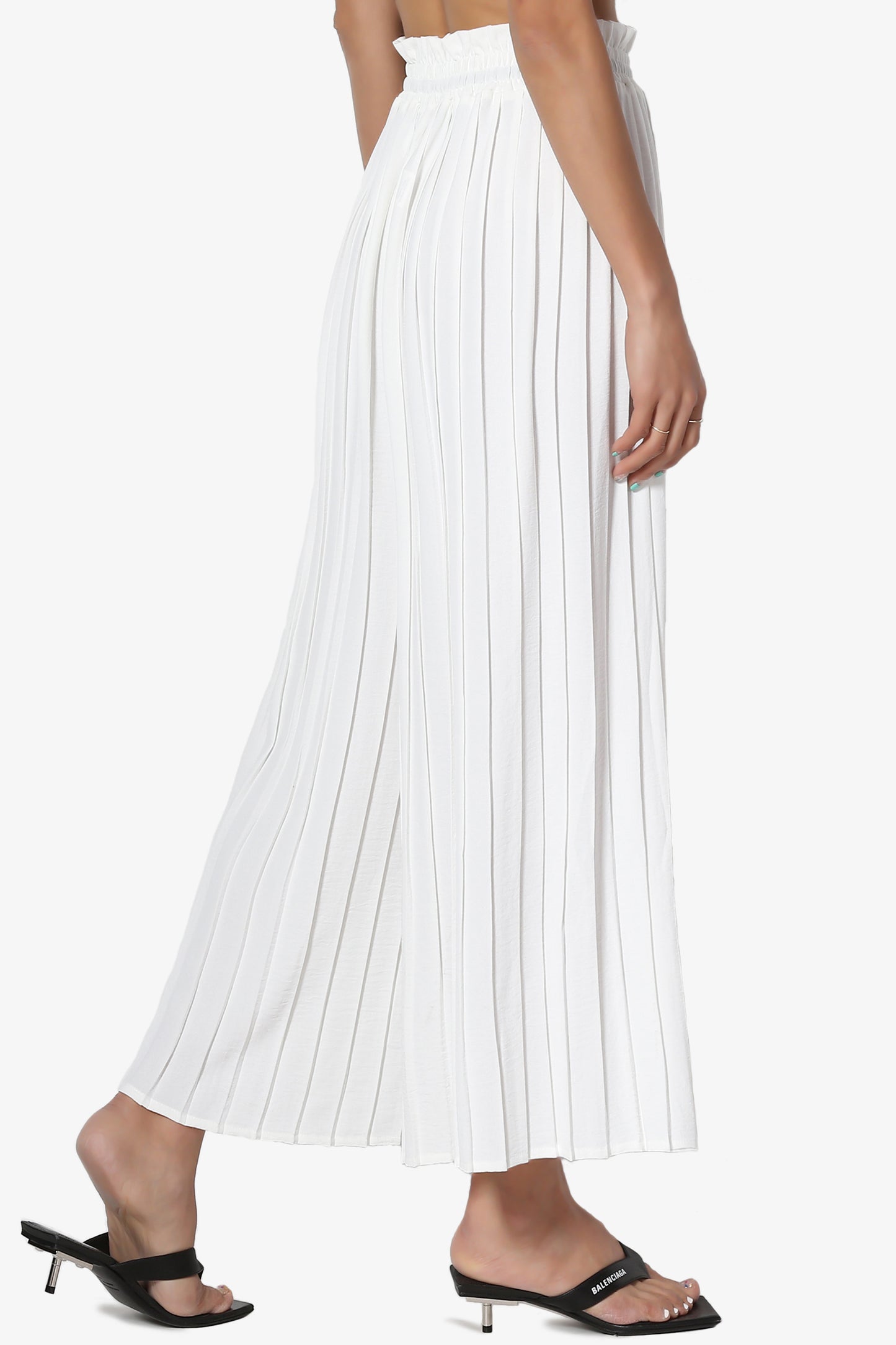 Stecia Cropped Pleated Trousers - TheMogan