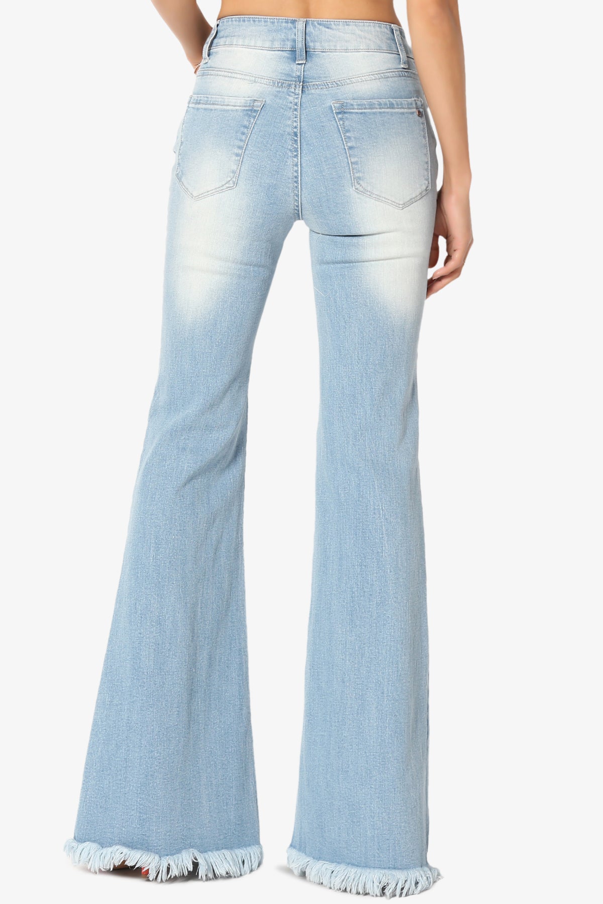 Vieve Mid Rise Frayed Flared Jeans