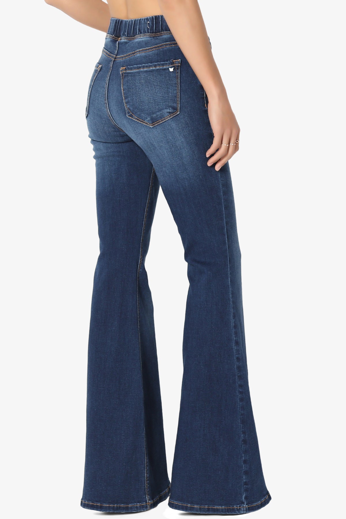 Rafa Elastic High Rise Flare Leg Jeans DARK_4