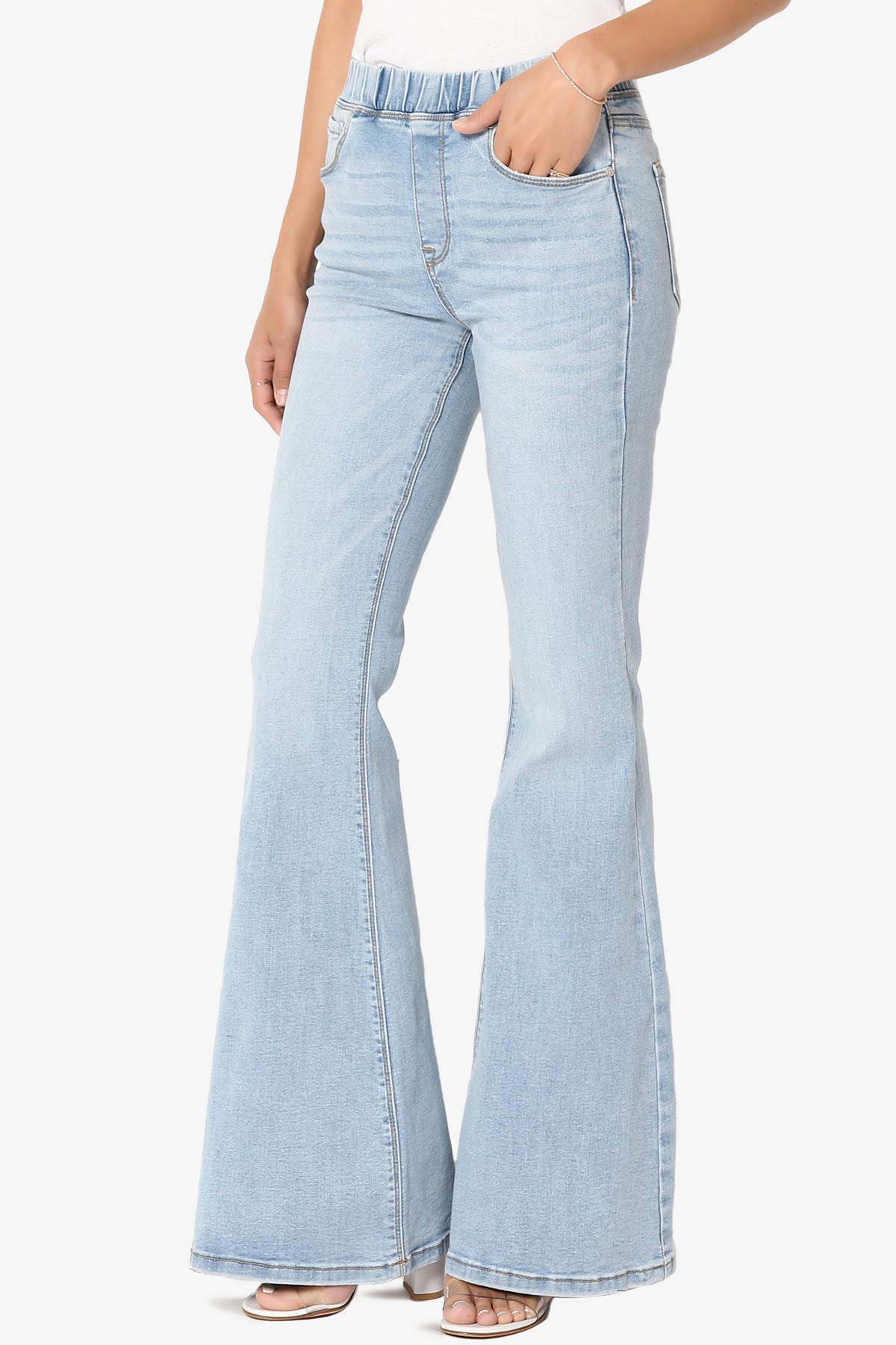Rafa Elastic High Rise Flare Leg Jeans LIGHT_3