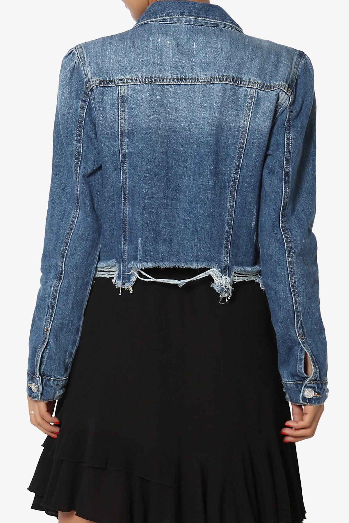 Fiore Distressed Denim Jacket DARK_2