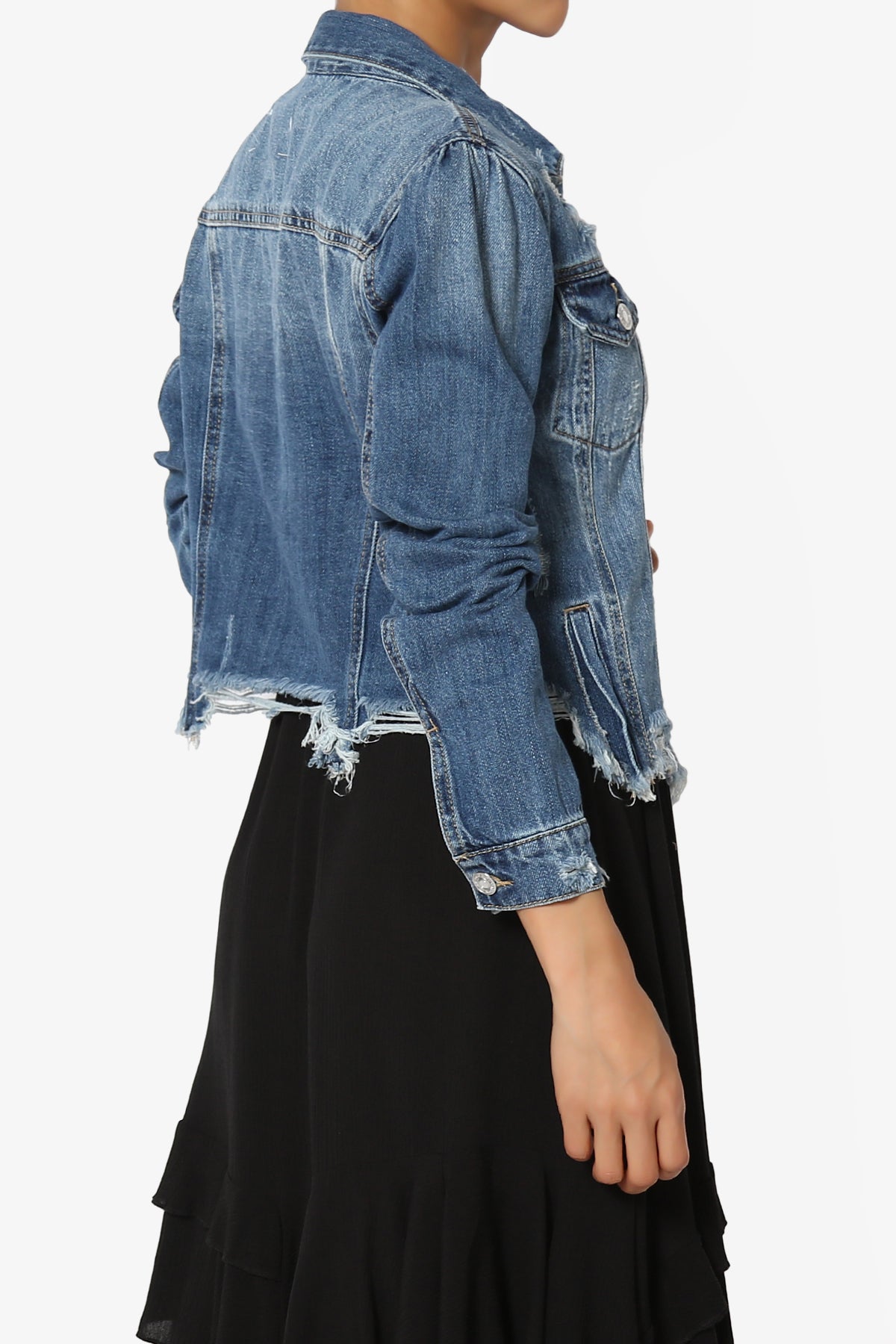 Fiore Distressed Denim Jacket DARK_4