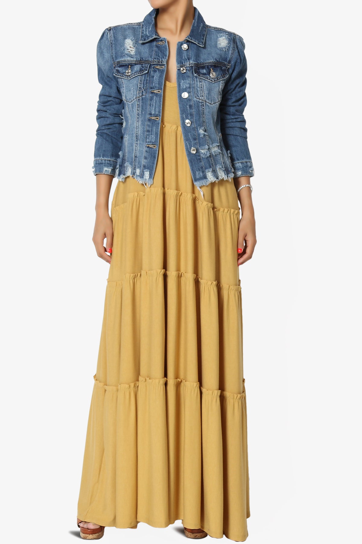 Fiore Distressed Denim Jacket DARK_6