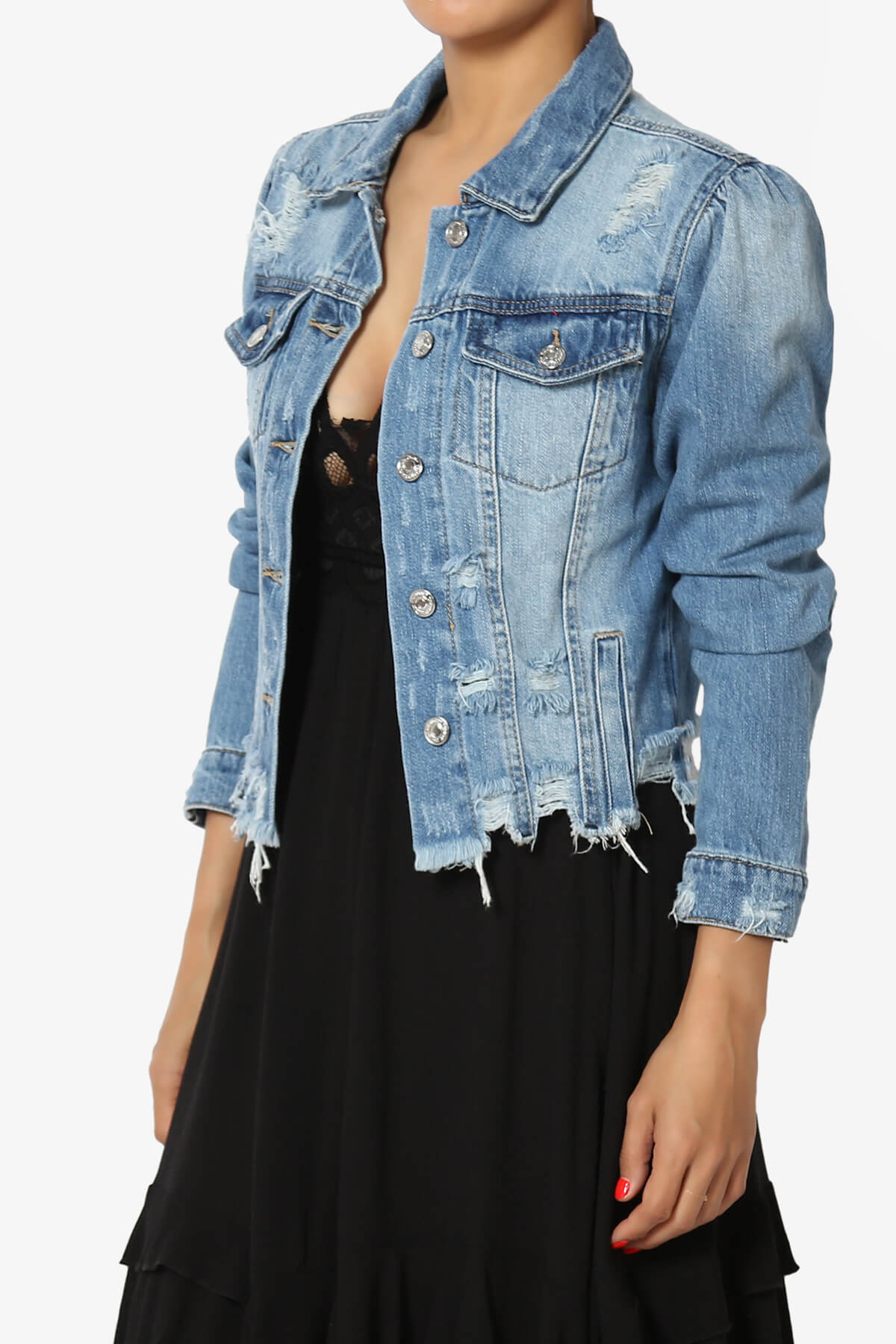 Fiore Distressed Denim Jacket MEDIUM_3