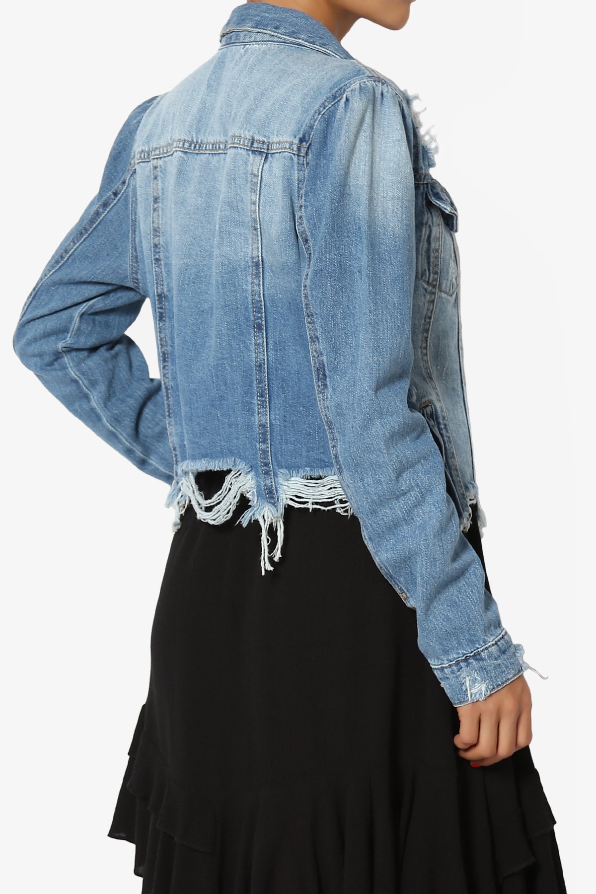 Fiore Distressed Denim Jacket MEDIUM_4