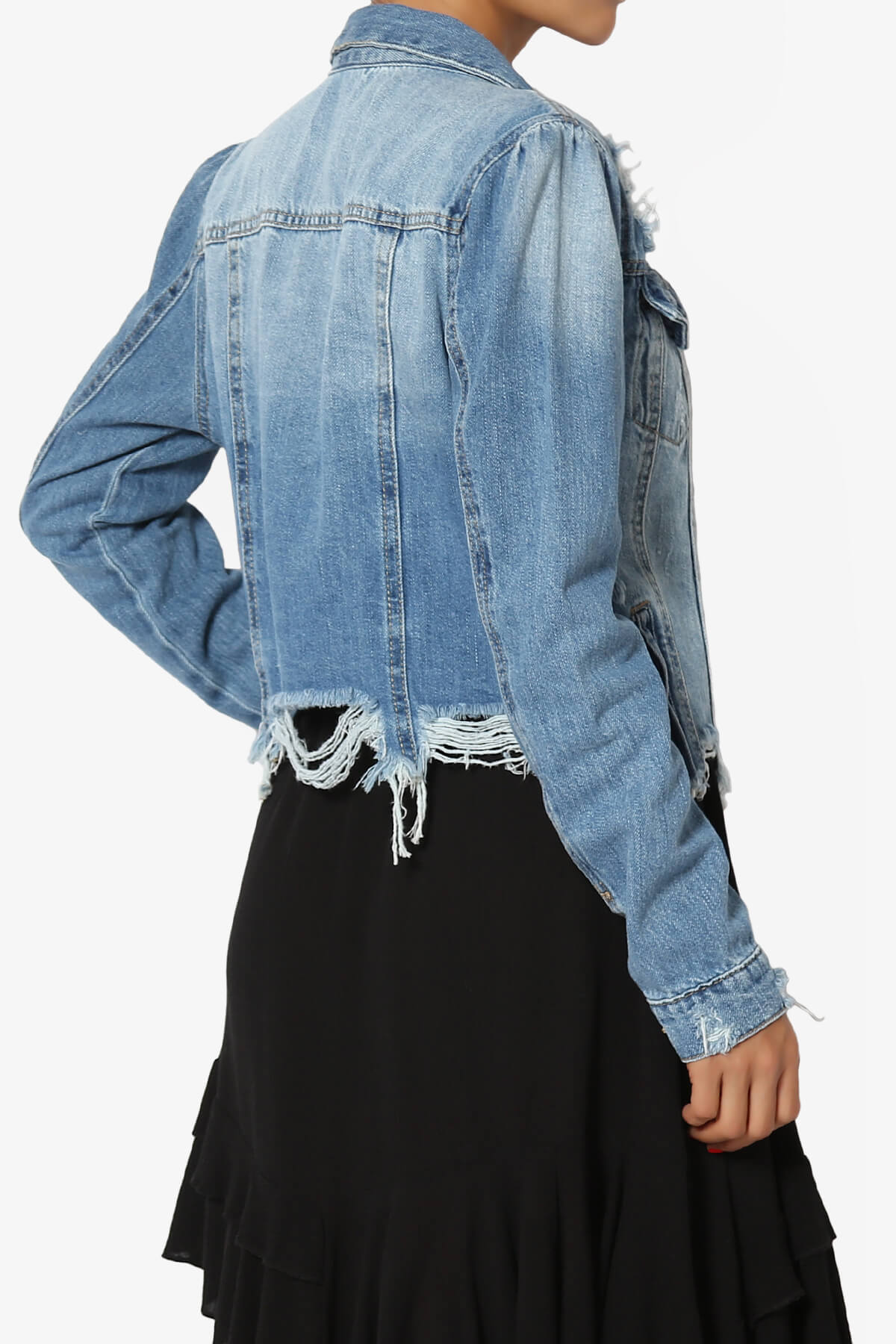 Fiore Distressed Denim Jacket MEDIUM_4