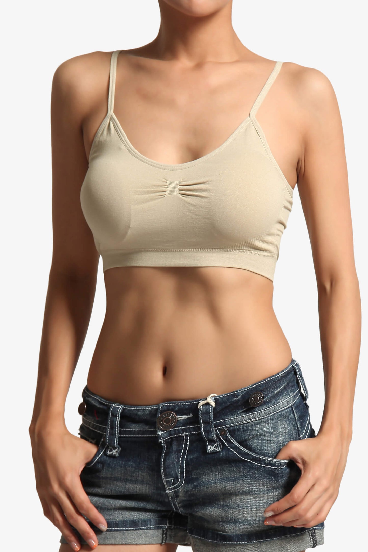 Hanelei Removable Pad Bra Top KHAKI_1
