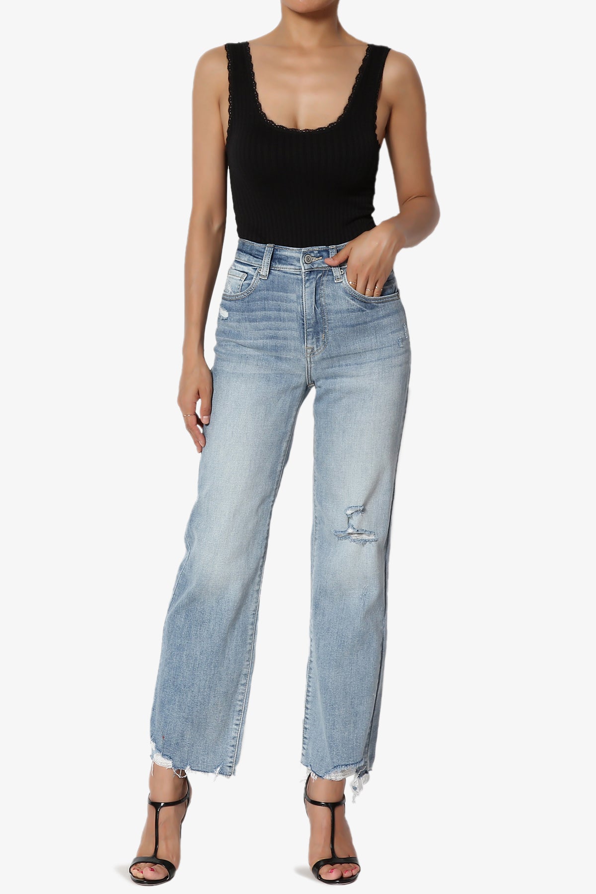 Tarkiln Lace Back Tank Thong Bodysuit