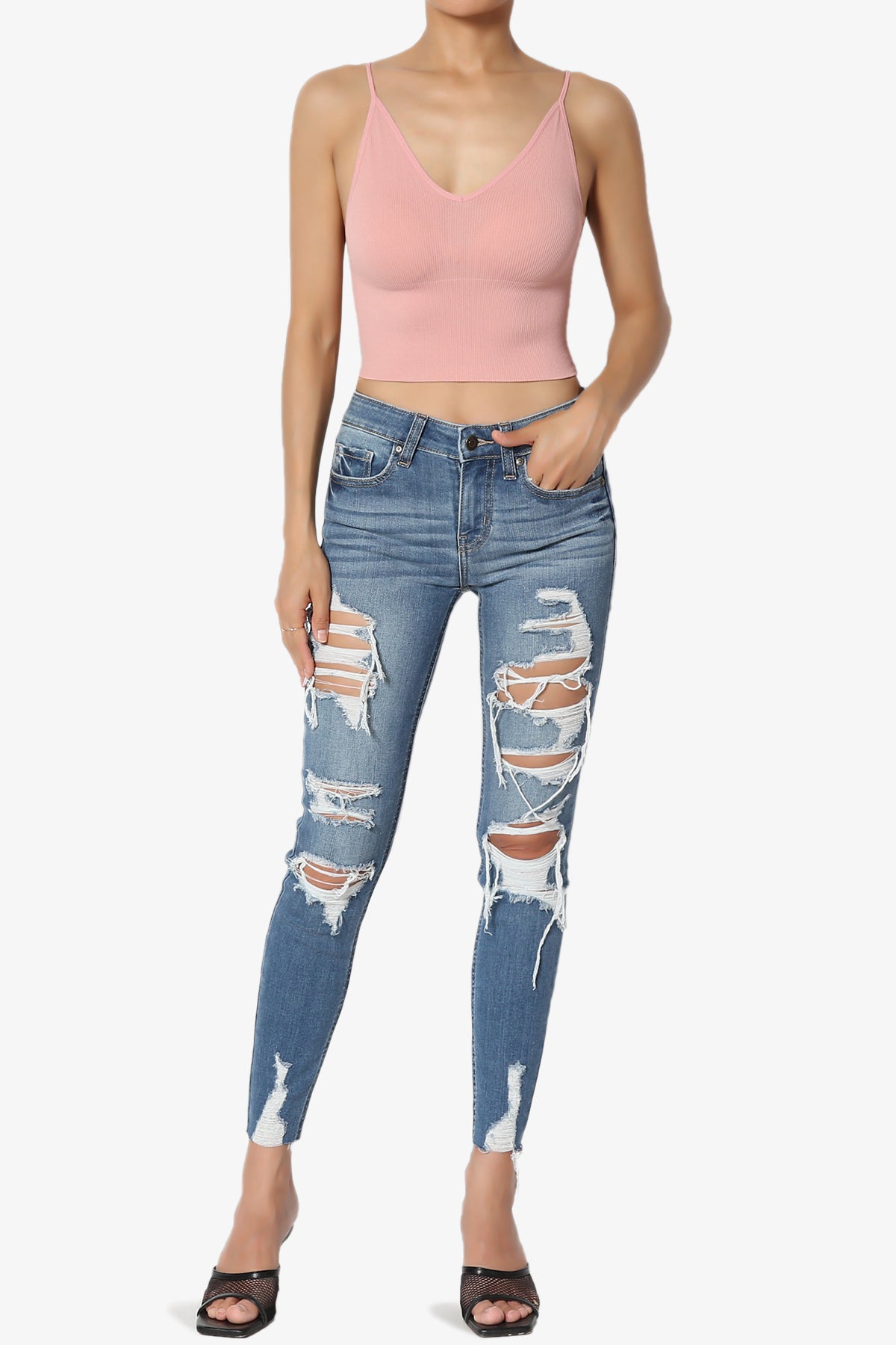 Gemmy Triangle V-Neck Crop Cami