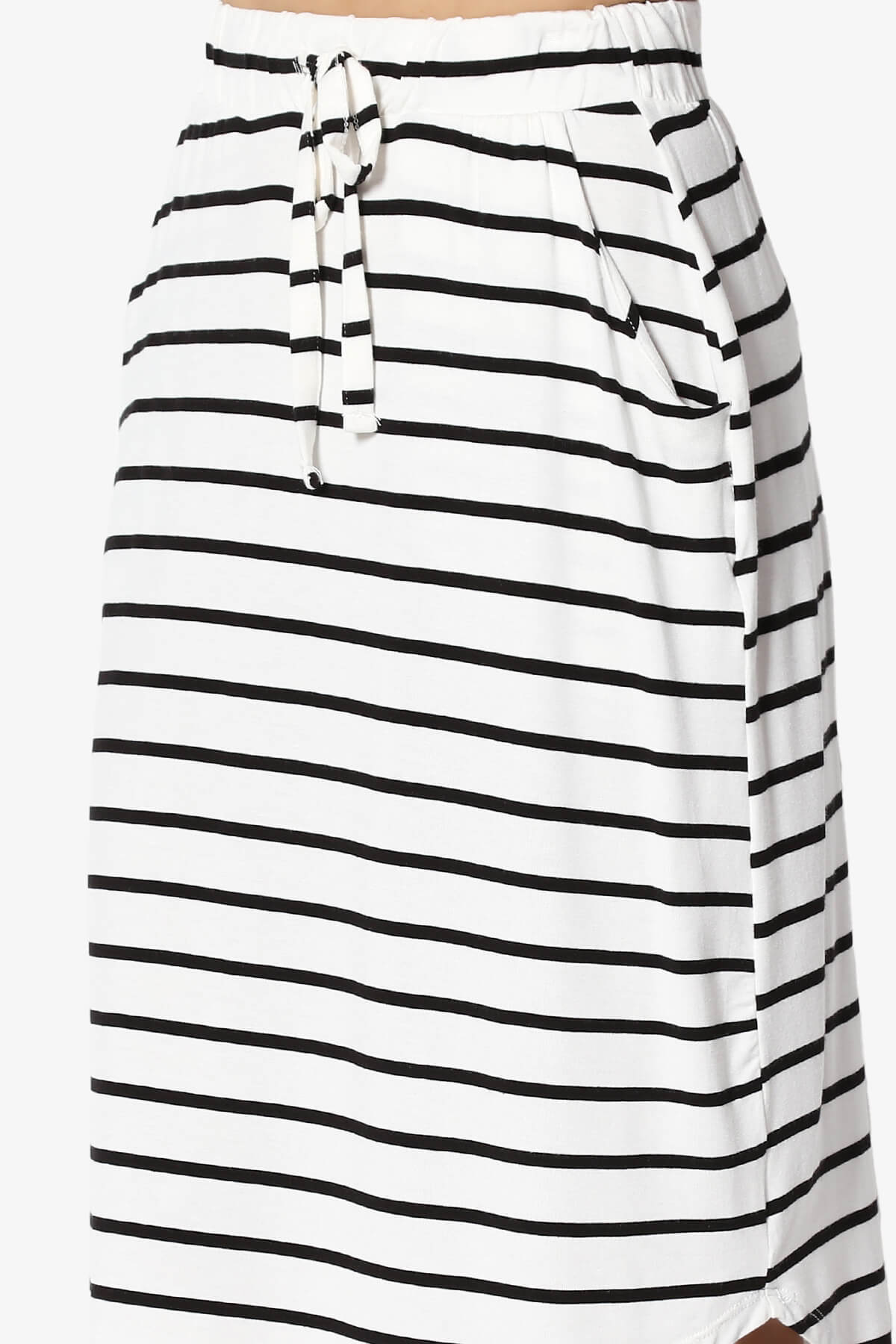 Eclipse Stripe Drawstring Midi Skirt IVORY_5