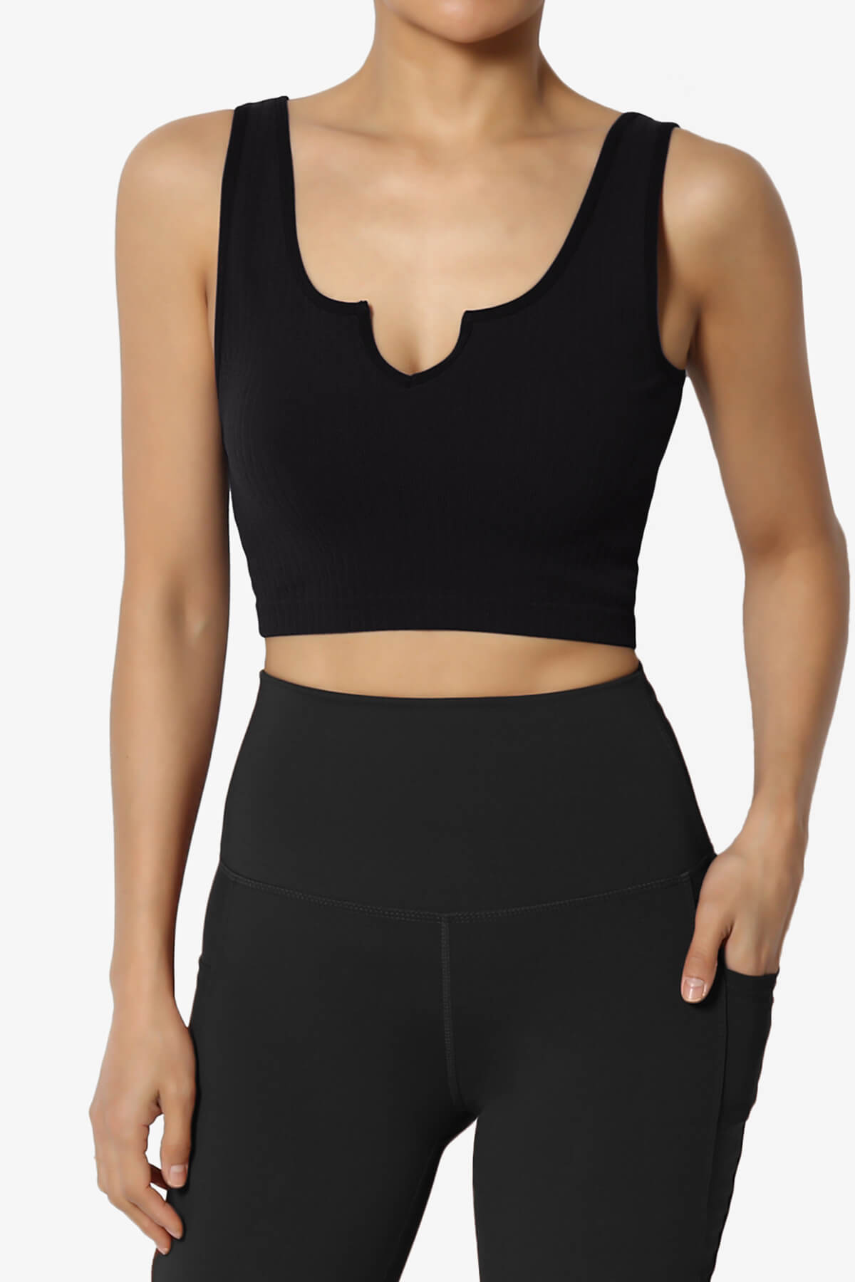 Effie Scoop Neck Ribbed Seamless Crop Tank Top BLACK_1