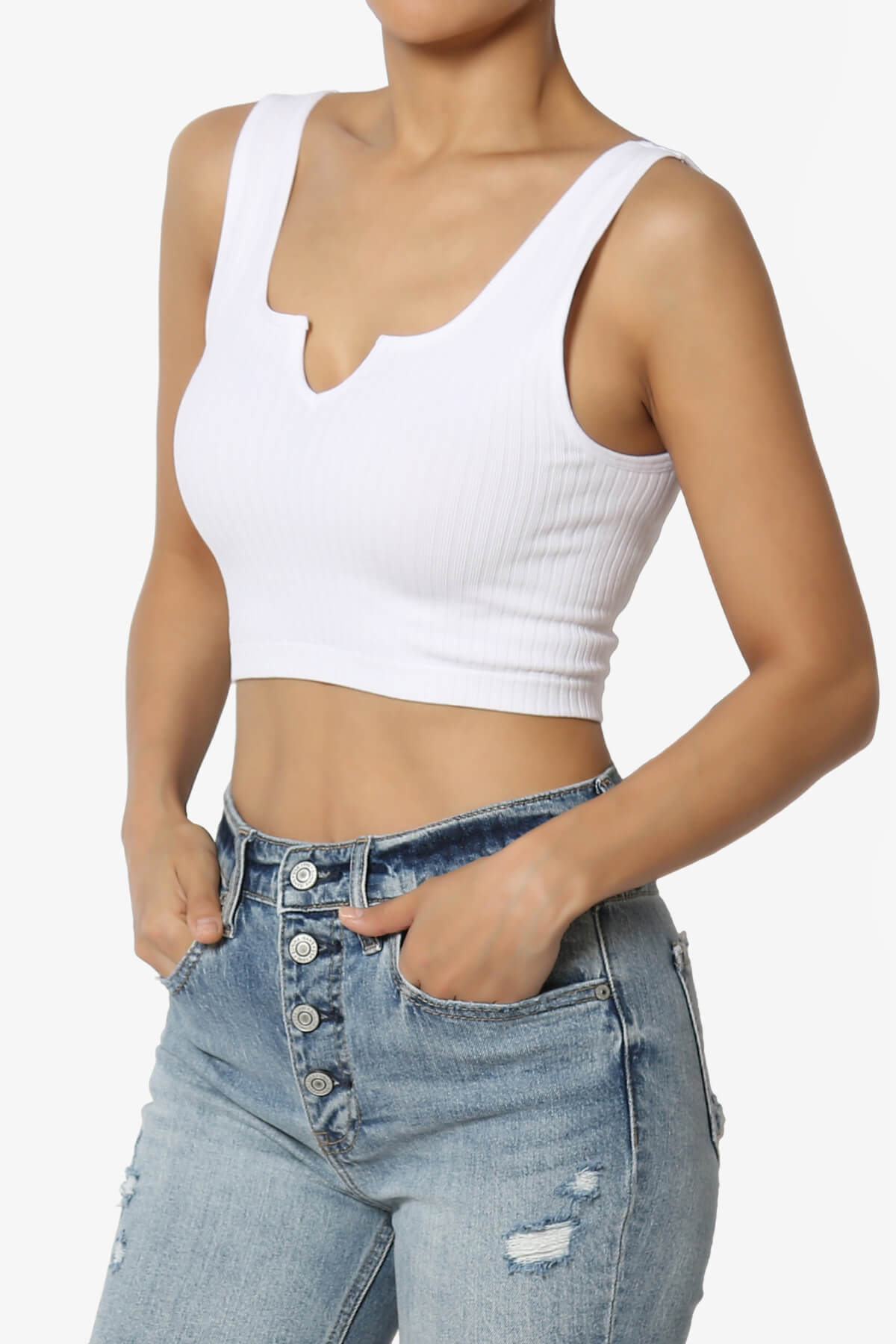 Effie Scoop Neck Ribbed Seamless Crop Tank Top WHITE_3