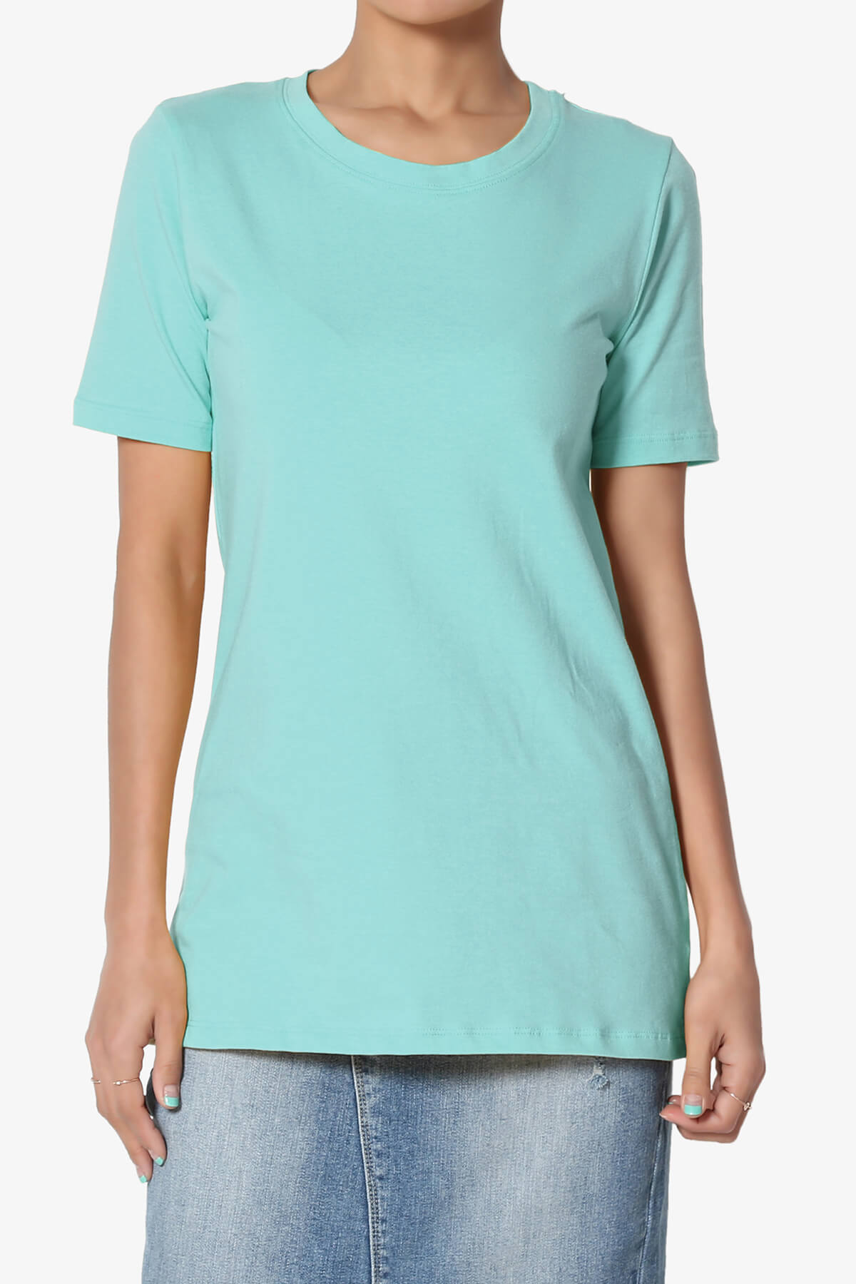 Elora Crew Neck Short Sleeve T-Shirt ASH MINT_1