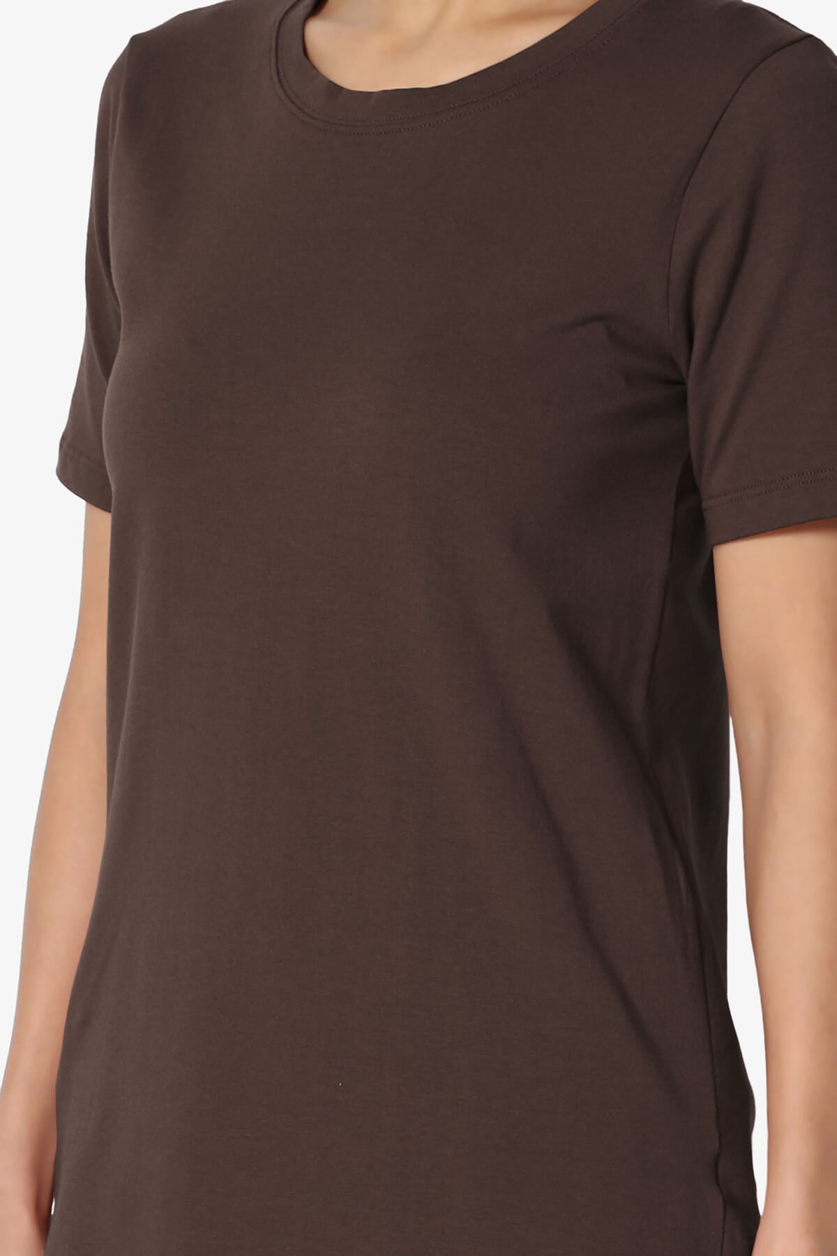 Elora Crew Neck Short Sleeve T-Shirt BROWN_5