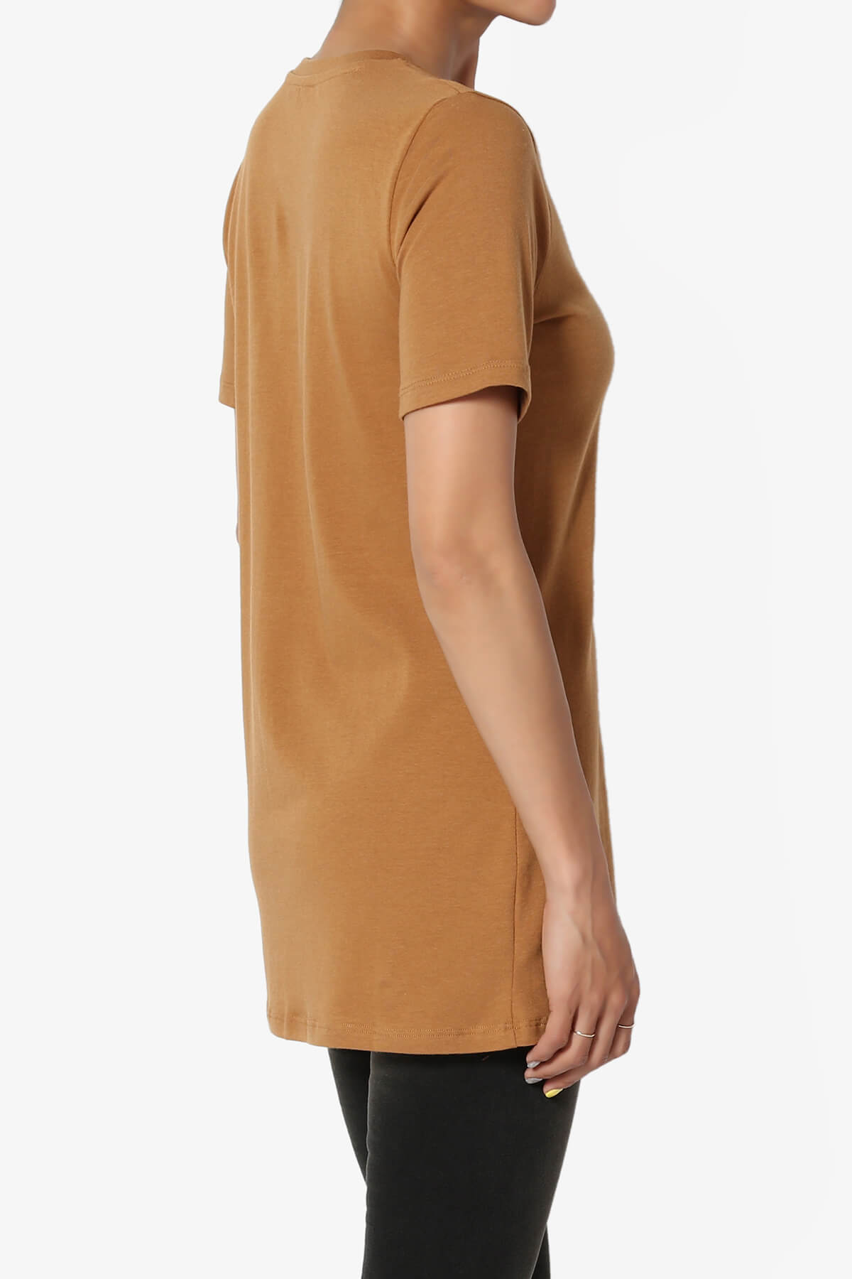 Elora Crew Neck Short Sleeve T-Shirt COFFEE_4