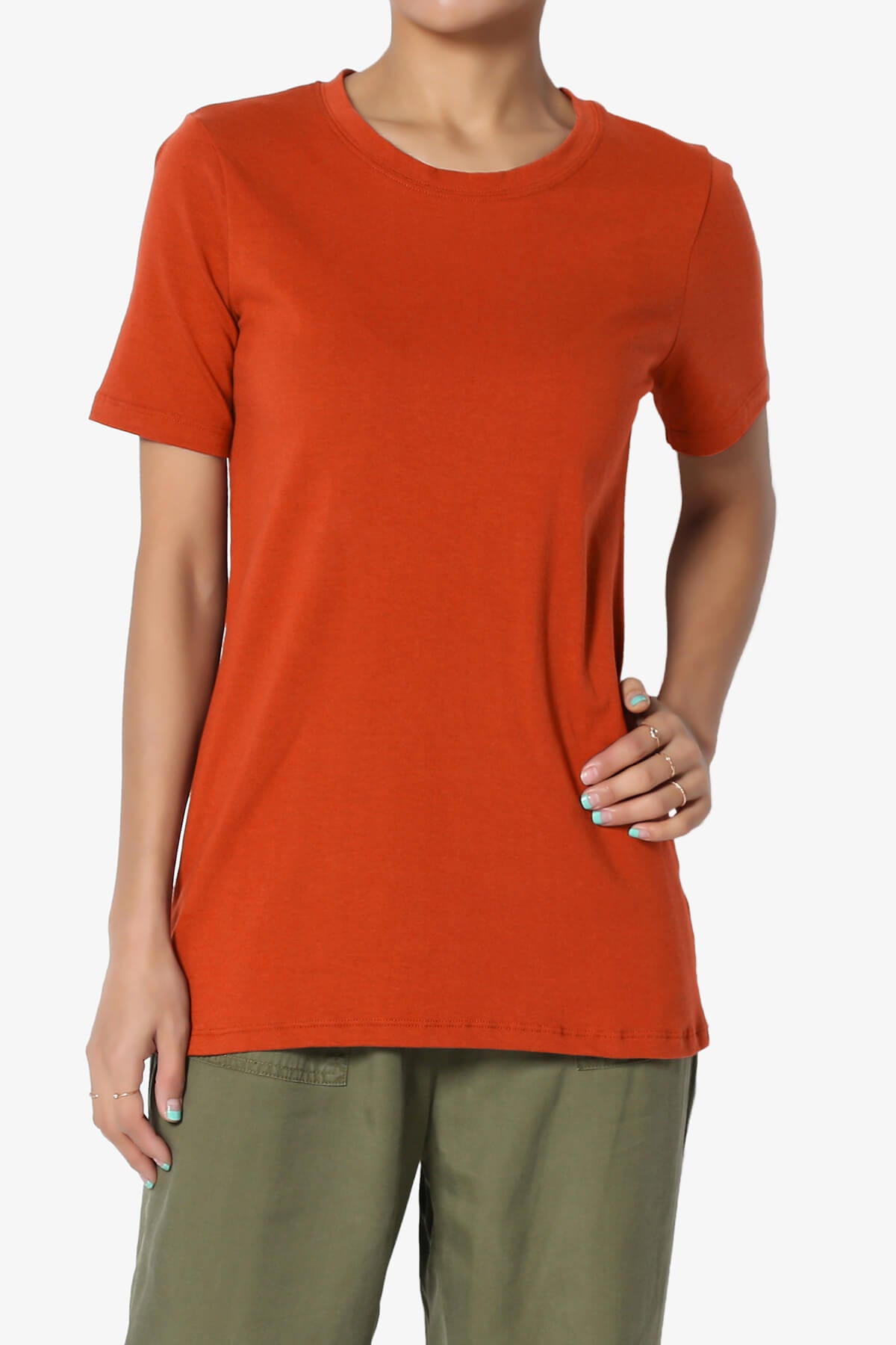 Elora Crew Neck Short Sleeve T-Shirt COPPER_1