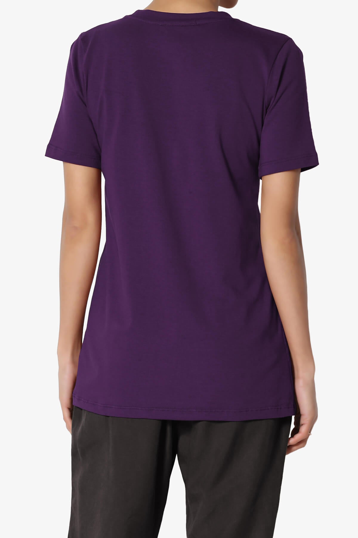 Elora Crew Neck Short Sleeve T-Shirt DARK PURPLE_2