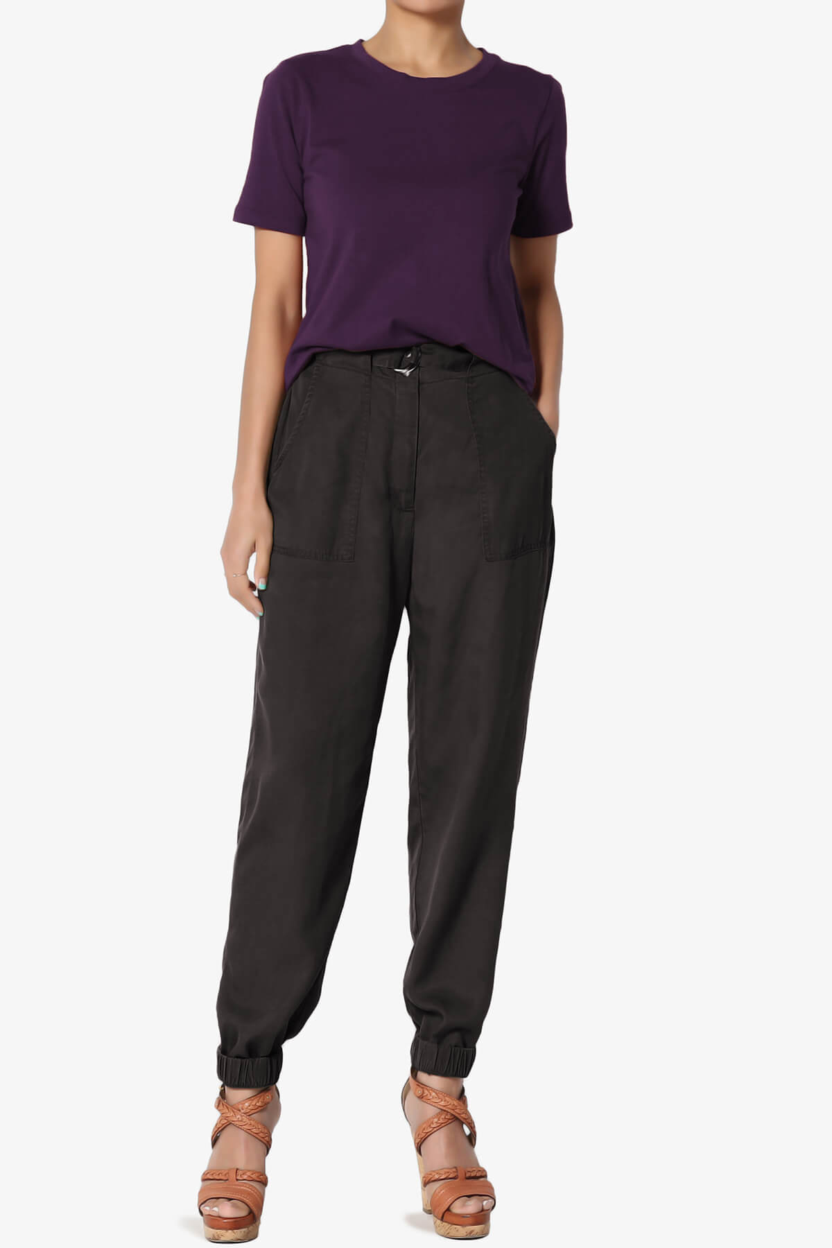 Elora Crew Neck Short Sleeve T-Shirt DARK PURPLE_6