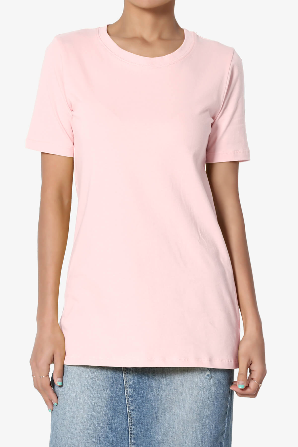 Elora Crew Neck Short Sleeve T-Shirt DUSTY PINK_1