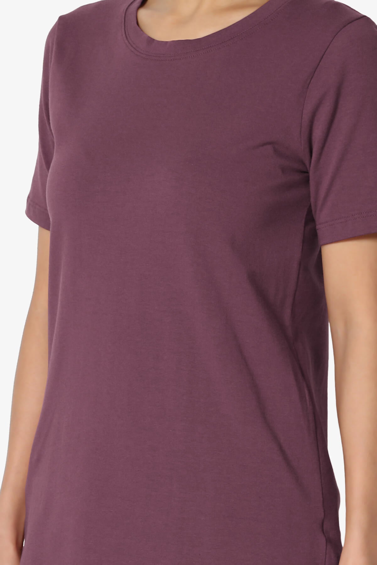 Elora Crew Neck Short Sleeve T-Shirt DUSTY PLUM_5