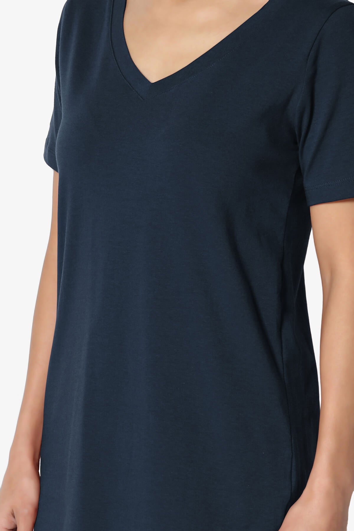 Elora V-Neck Short Sleeve T-Shirt DARK NAVY_5