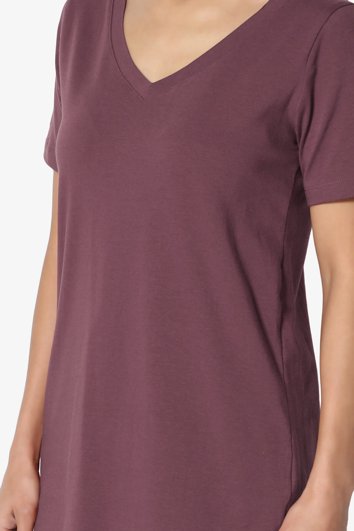 Elora V-Neck Short Sleeve T-Shirt DUSTY PLUM_5