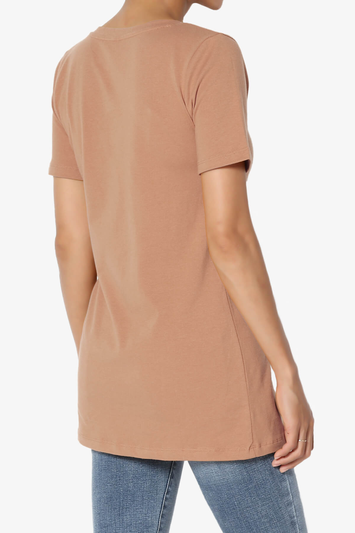 Elora V-Neck Short Sleeve T-Shirt EGG SHELL_4