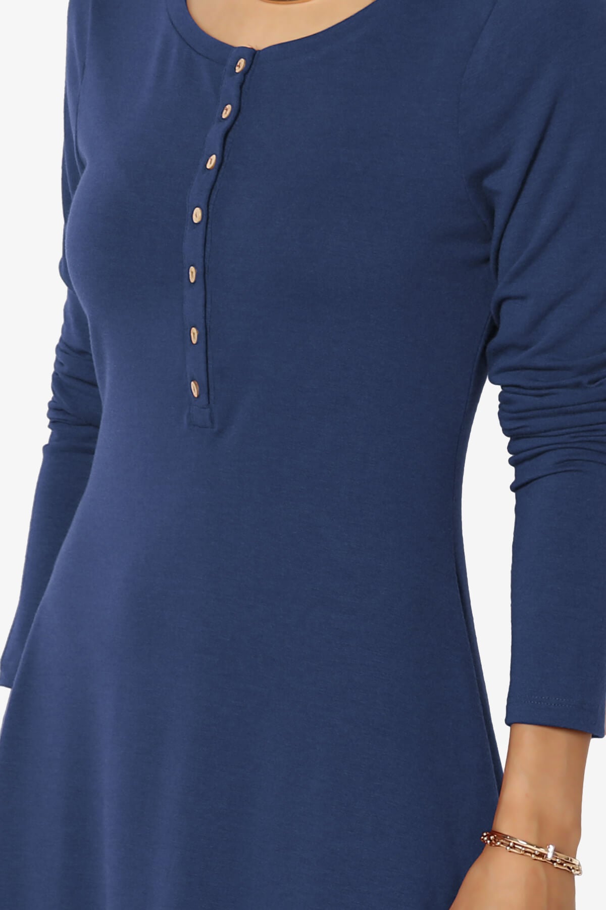 Elysia Long Sleeve Fit & Flare Jersey Dress LIGHT NAVY_5