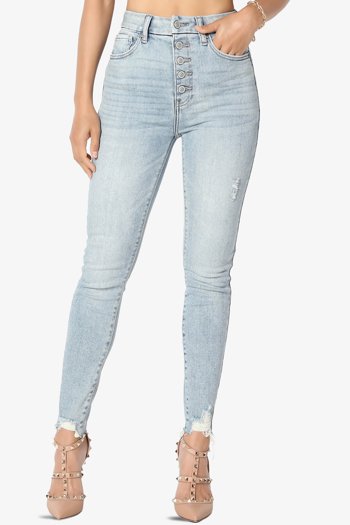 Kendall Ultra High Rise Crop Skinny Jeans in Talk LT LIGHT_1