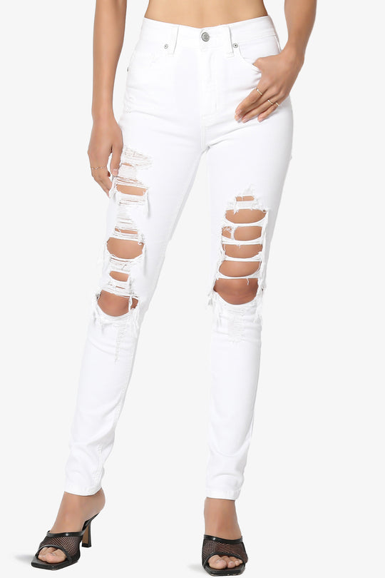 Bella Super High Rise Ripped Skinny Jeans