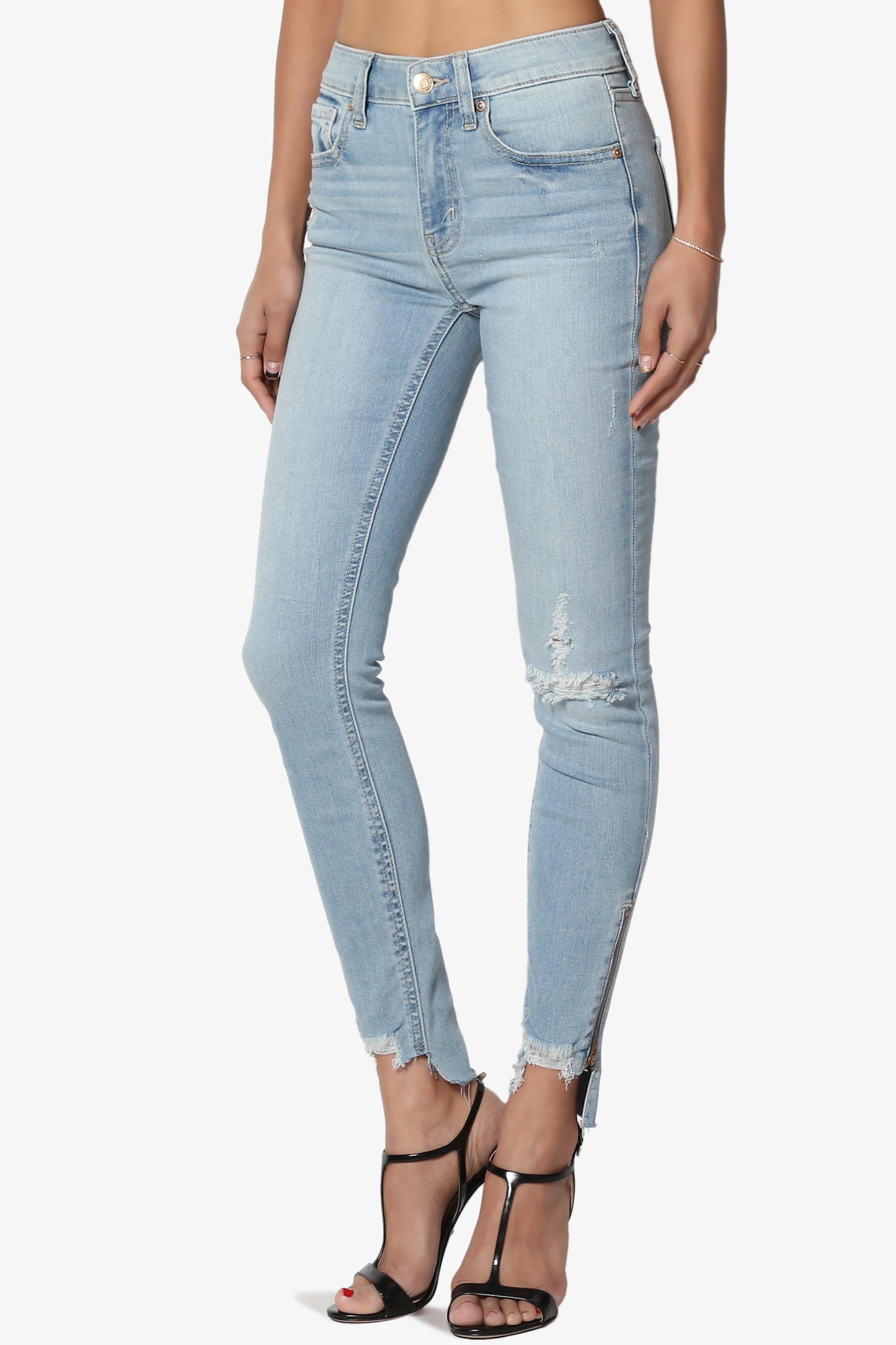 Clara High Rise Zip Crop Skinny Jeans