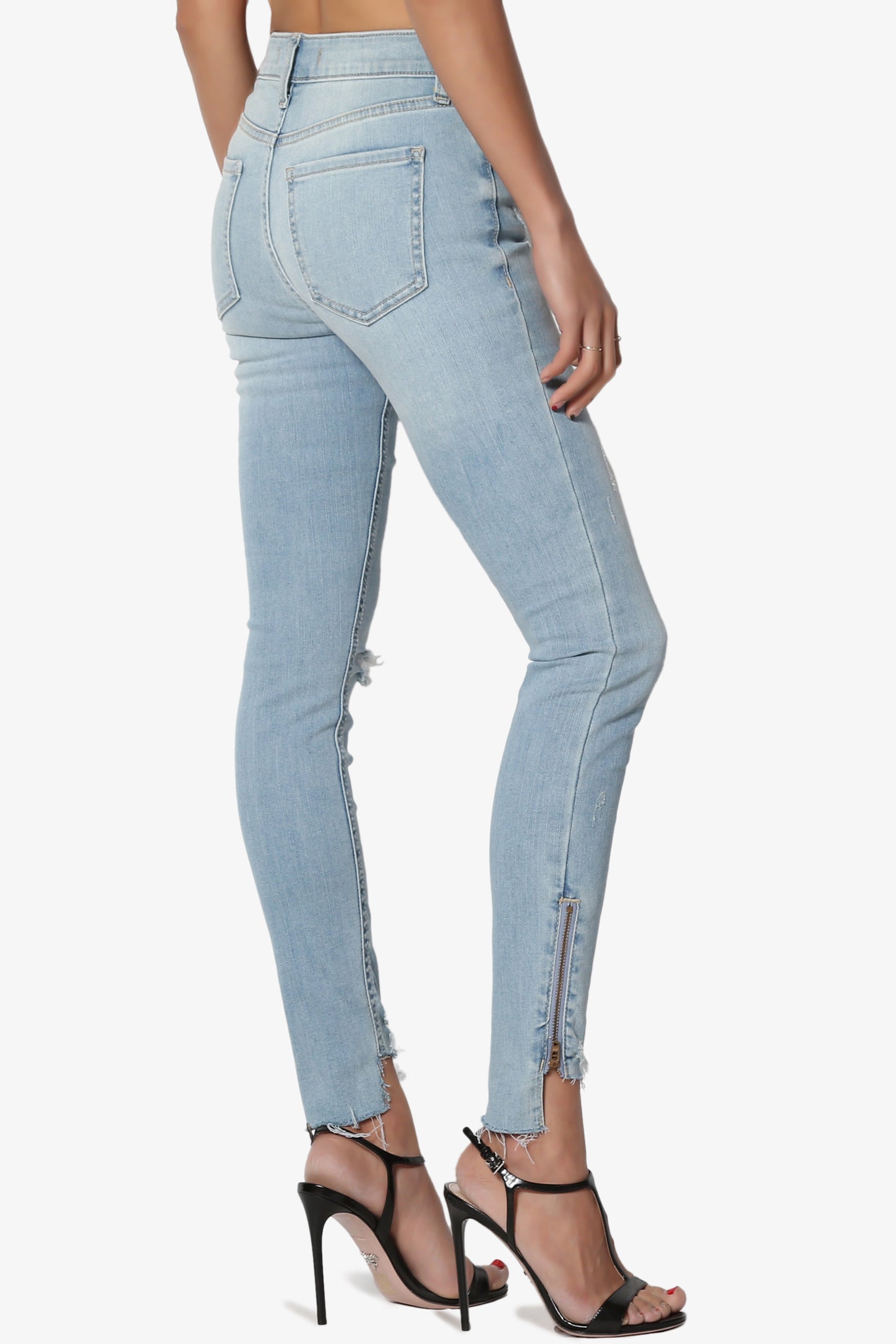 Clara High Rise Zip Crop Skinny Jeans